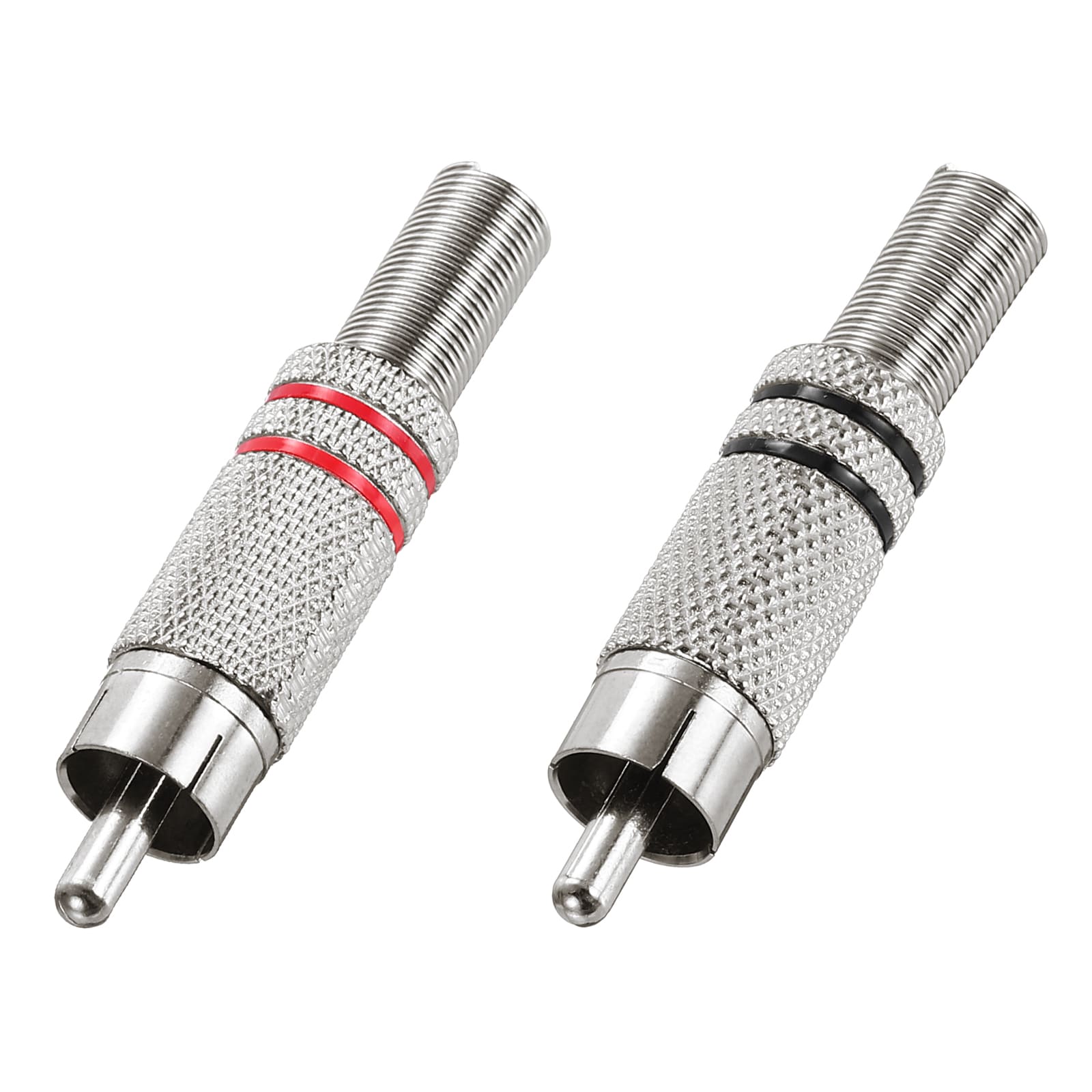 Unique Bargains 2pcs RCA to Speaker Wire Connector RCA Solder Male Silver Plated Stereo Audio Connector Adapter 5.7MM Jack Plug