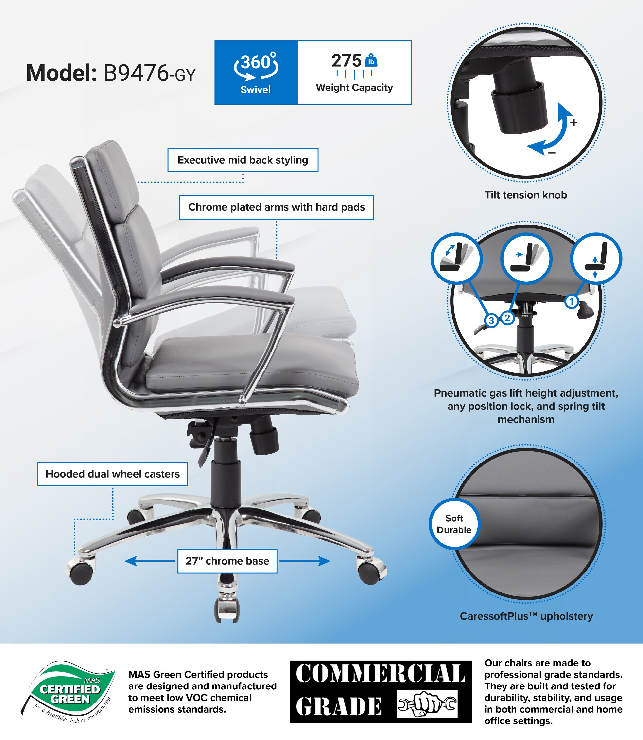Boss Office Products B9476-GY Office-Chairs - View #7