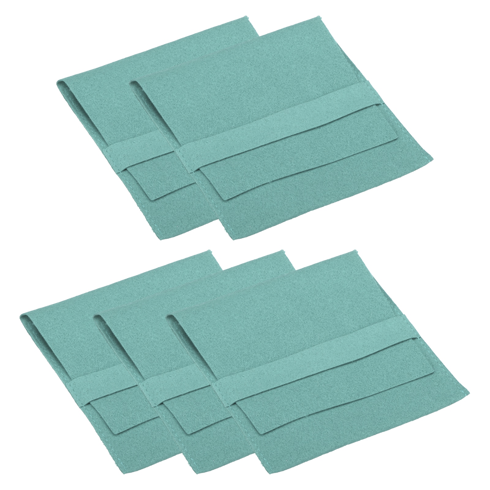 PATIKIL 10x10cm Jewelry Pouches with Band 5pcs Microfiber Jewelry Pouches Portable Soft Storage for Necklace Bracelet Earring Watch Rings Brooch Light Green