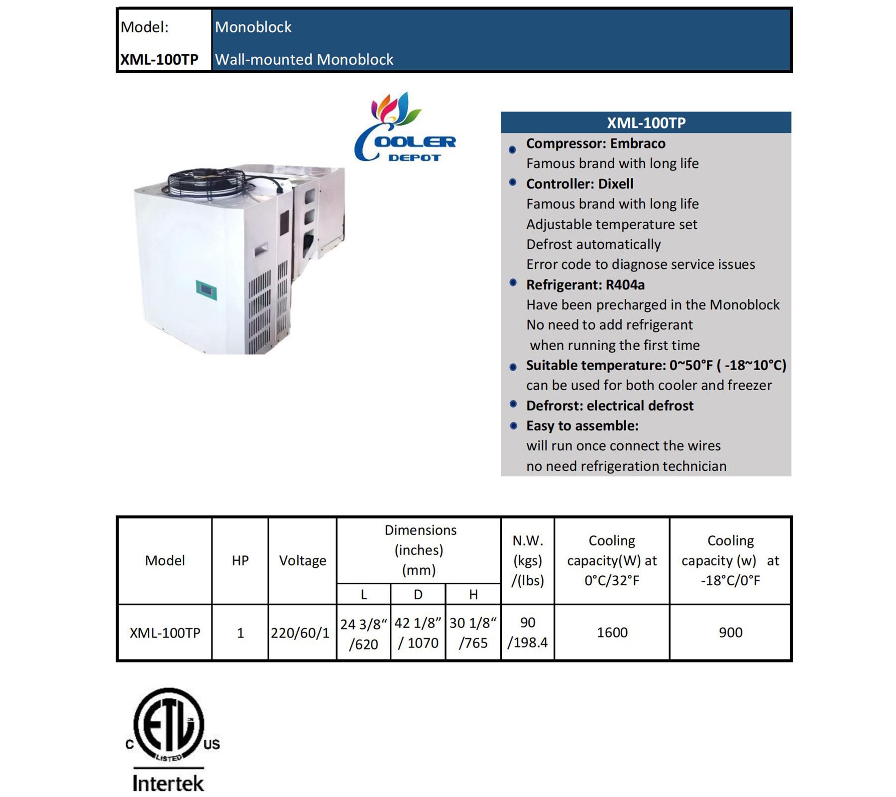 Cooler Depot 3XXXML-100TP Commercial-Refrigerators - View #9