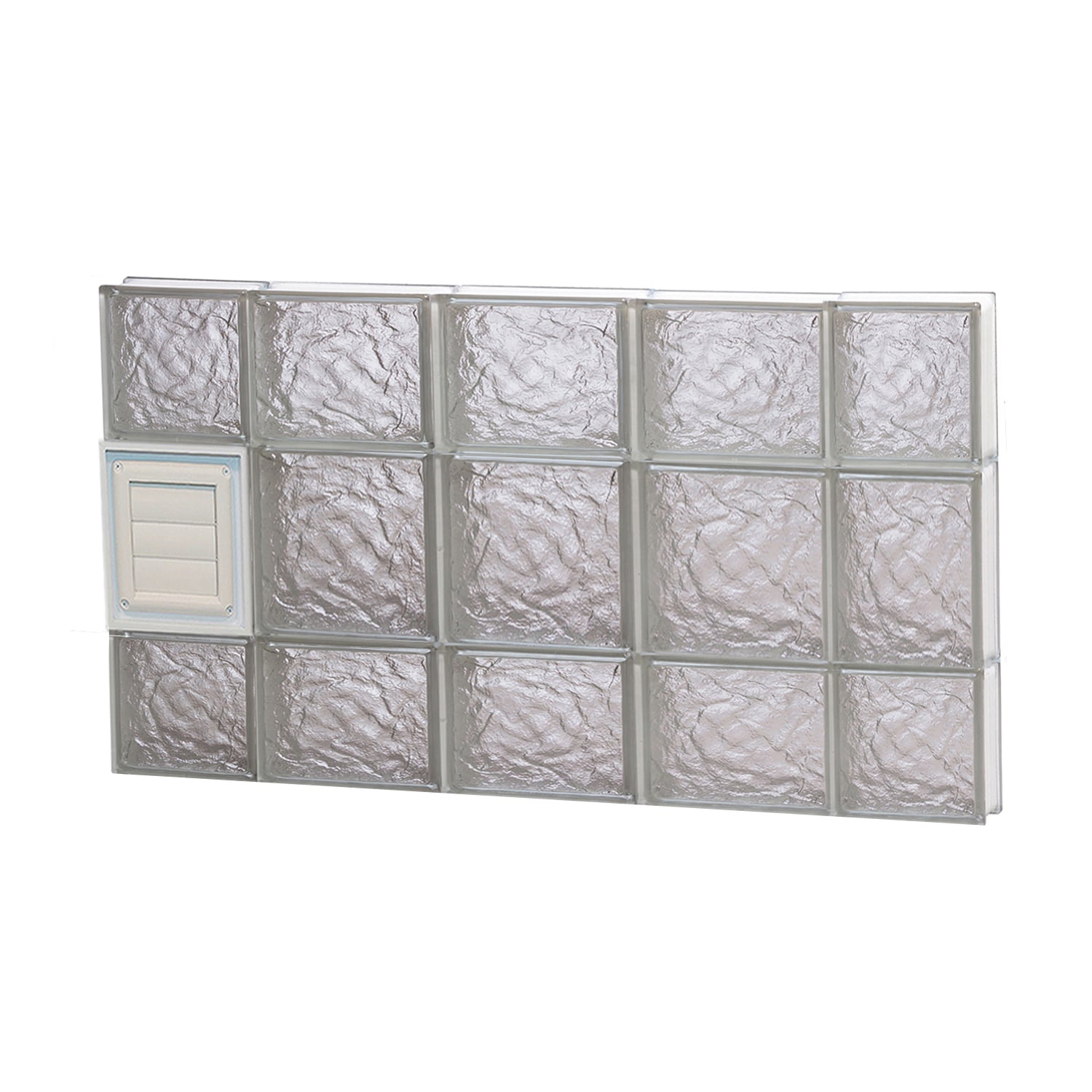 REDI2SET D3620IS Ice Glass 34-3/4-in x 19-1/4-in Frameless Replacement Dryer vent Glass Block Window