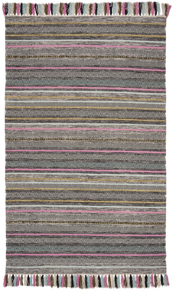 Safavieh MTK901B-5 Montauk Cabrillo 5 x 8 (ft) Cotton Black/Multi Rectangular Indoor Stripe Global Area rug