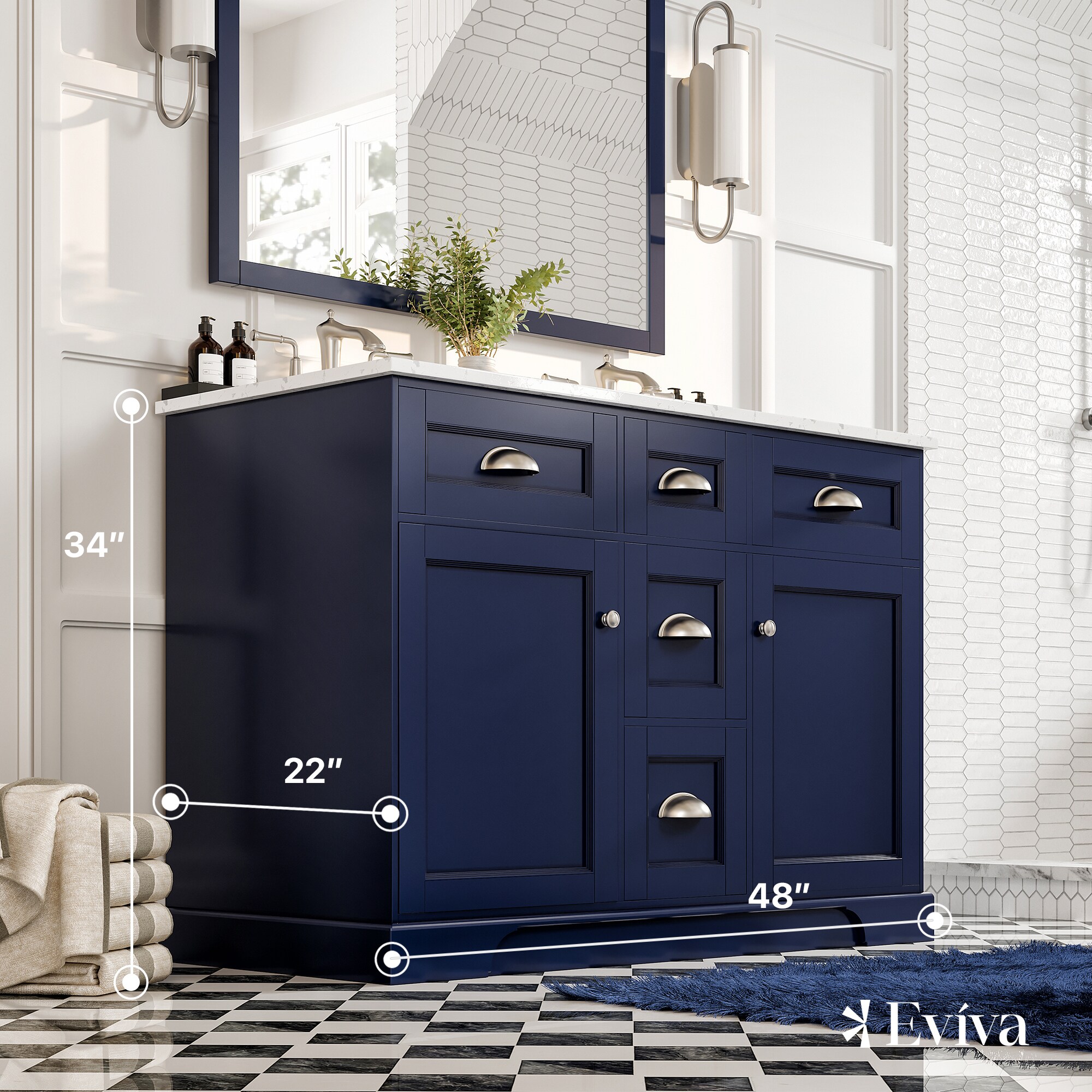 Eviva EVVN666-48BLU-DS Bath-Vanity-Combo - View #2