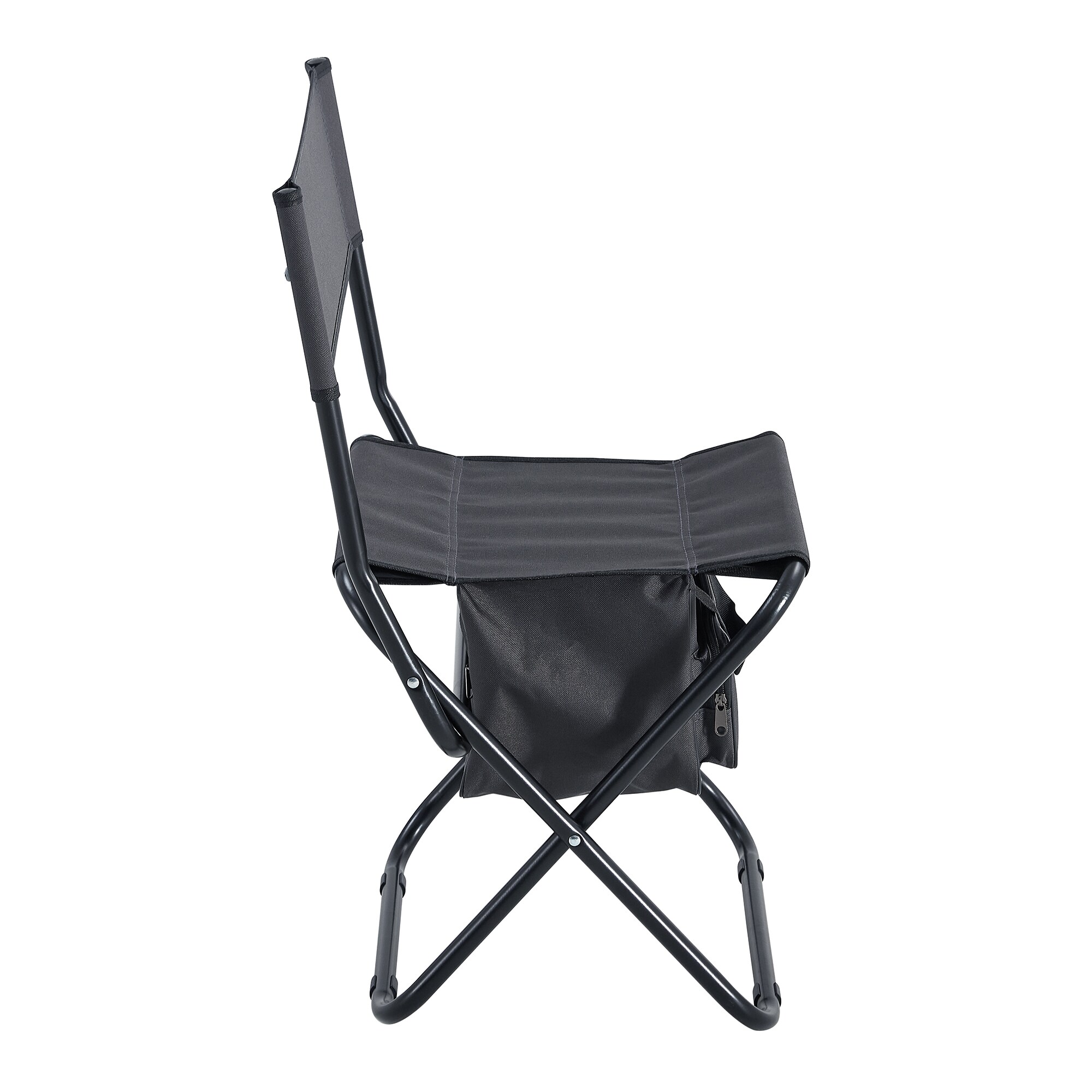 Kahomvis Polyester Gray Folding Camping Chair (Carrying Strap/Handle ...