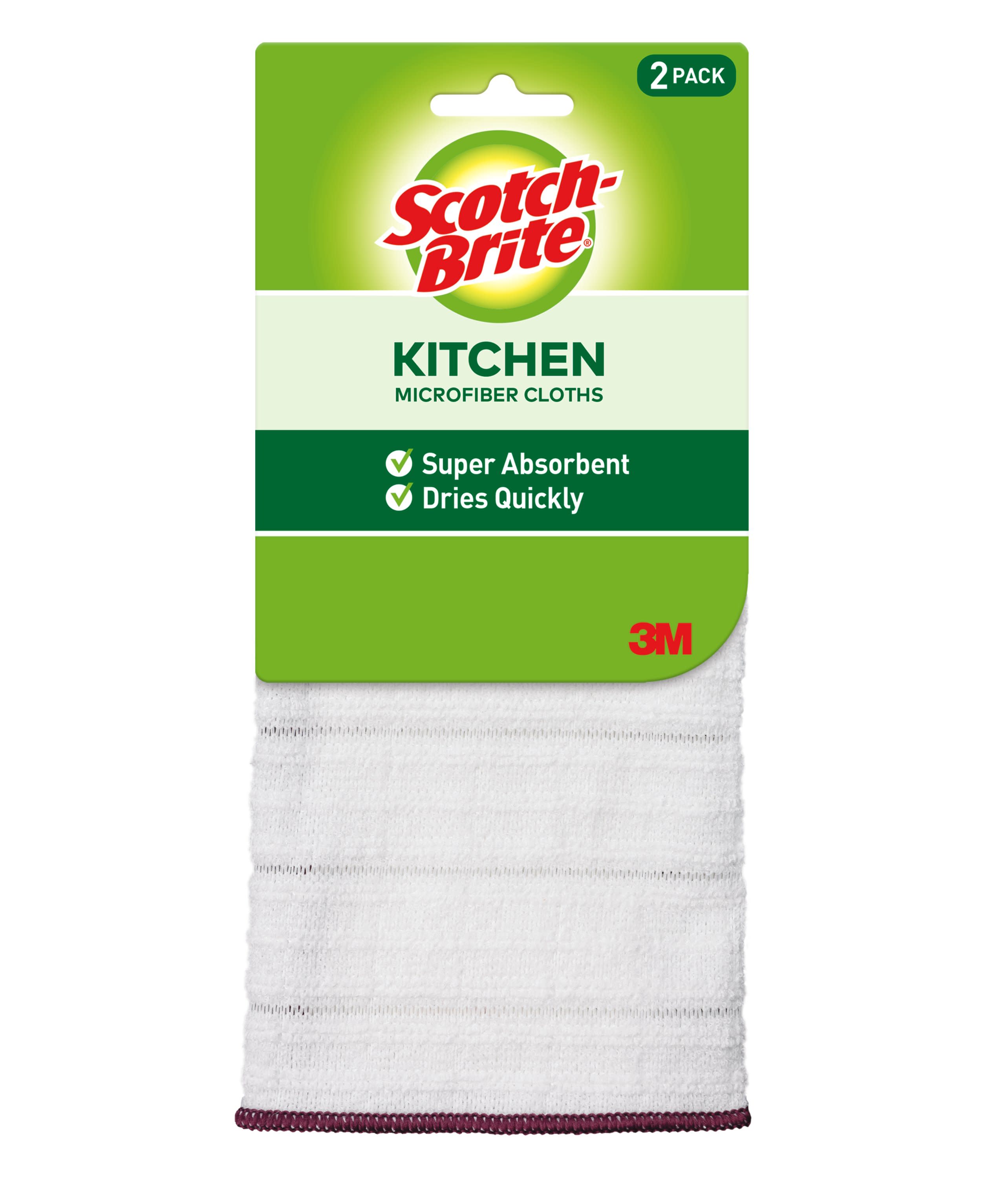 Scotch-Brite 2-Pack Microfiber Solid Any Occasion Kitchen Towel in