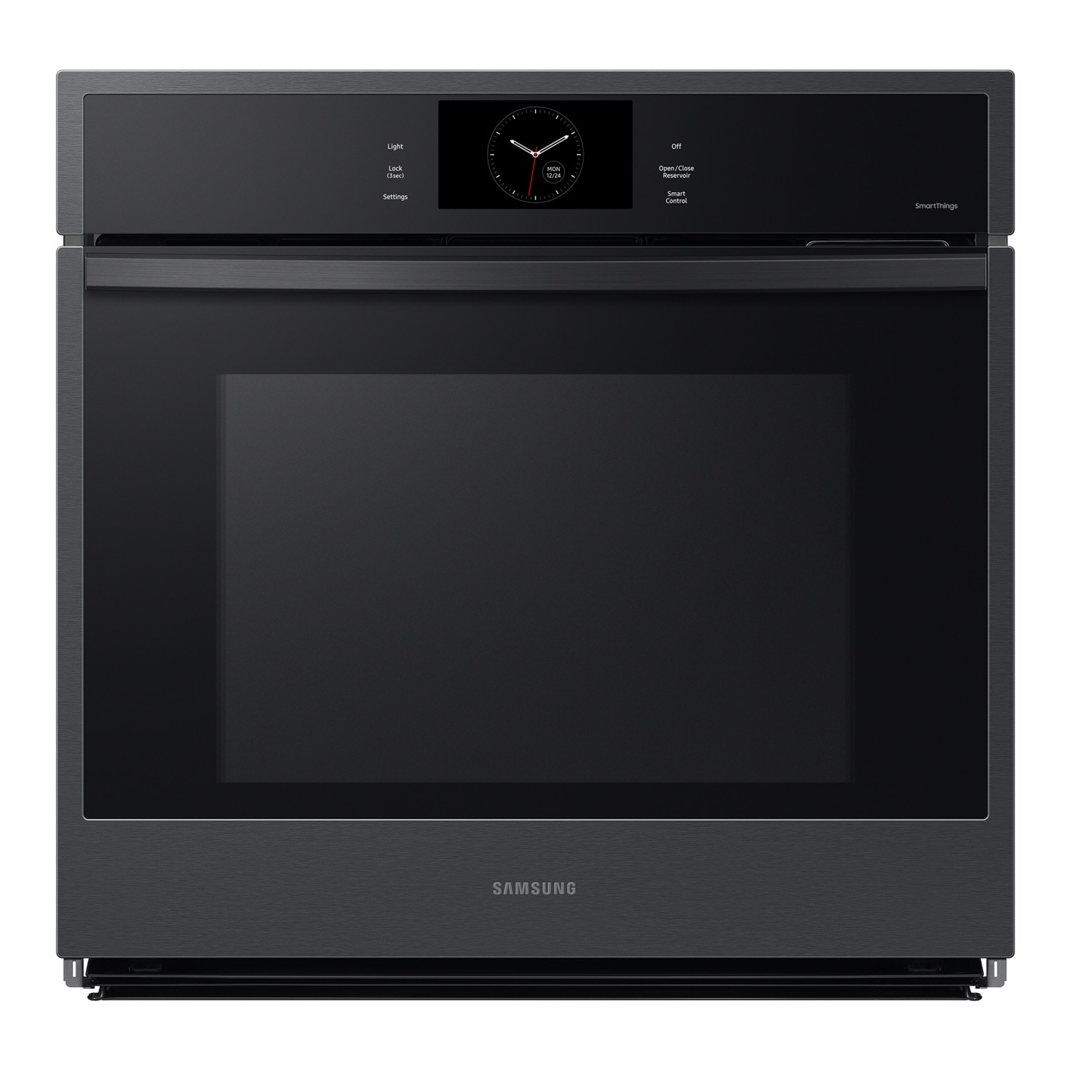 Samsung 30-in Smart Single Electric Wall Oven with Air Fry Convection and Self-cleaning (Matte Black Steel)