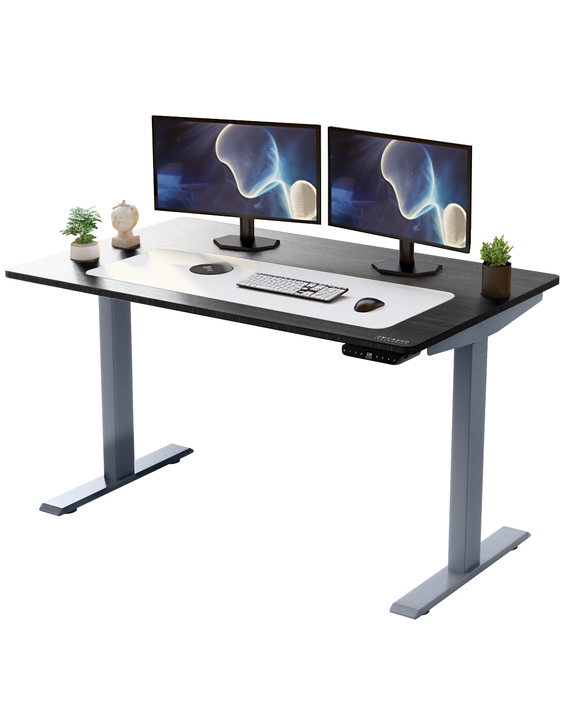 60-in Black Modern/Contemporary Standing Desk | - Uncaged Ergonomics RUGBKMDF60