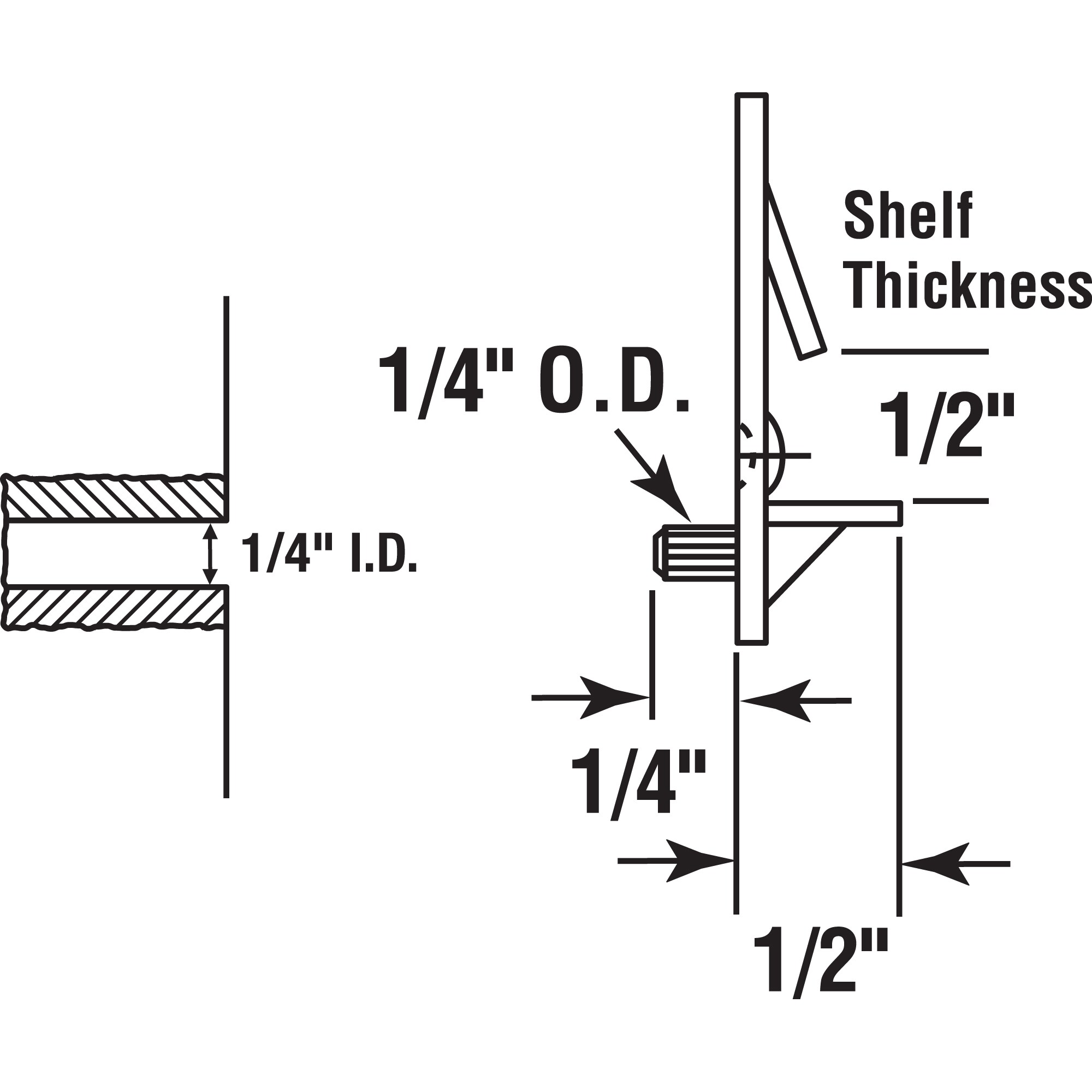 Clear Plastic Self-Locking Shelf Support Pegs, Set of 6
