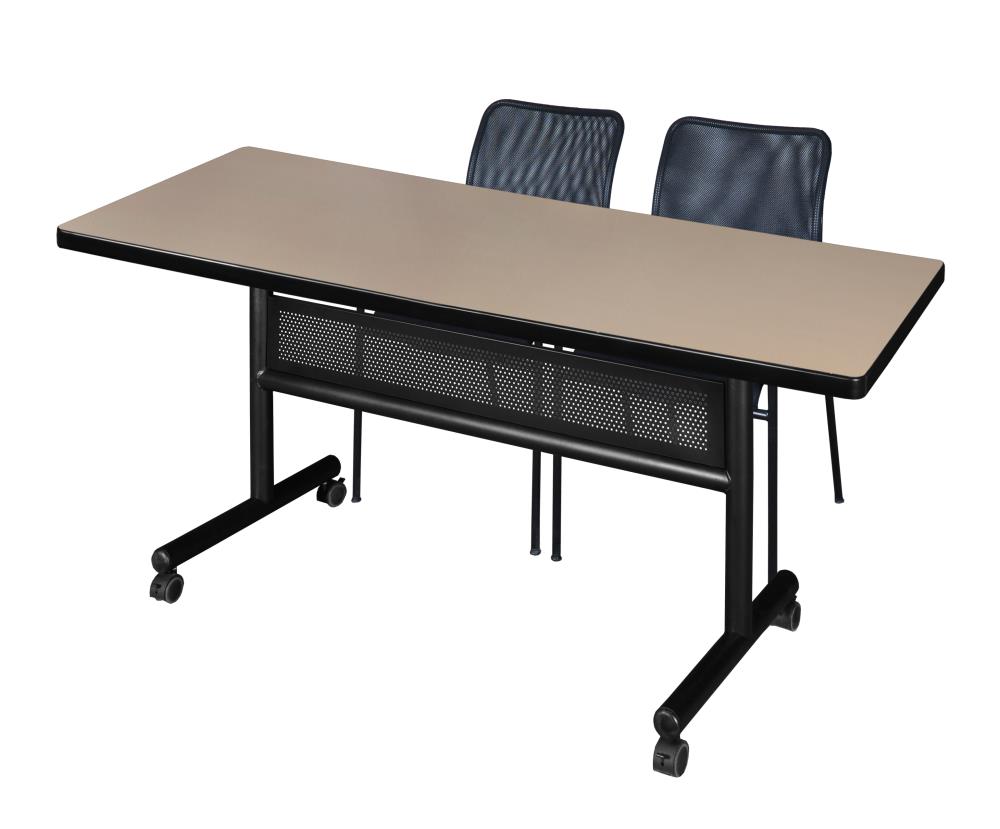 Regency MKFTM7230BE75BK Training Off-white 4-Person Training Table (72-in W x 29-in H)