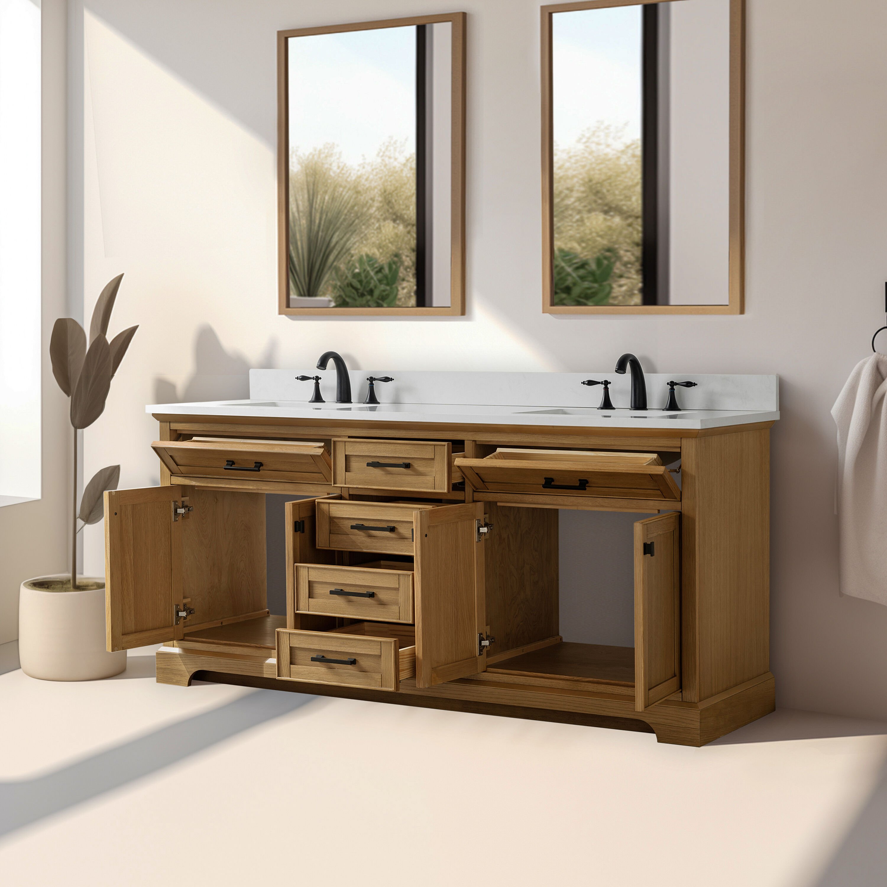 Design Element ML-72-OKV Bath-Vanity-Combo - View #3