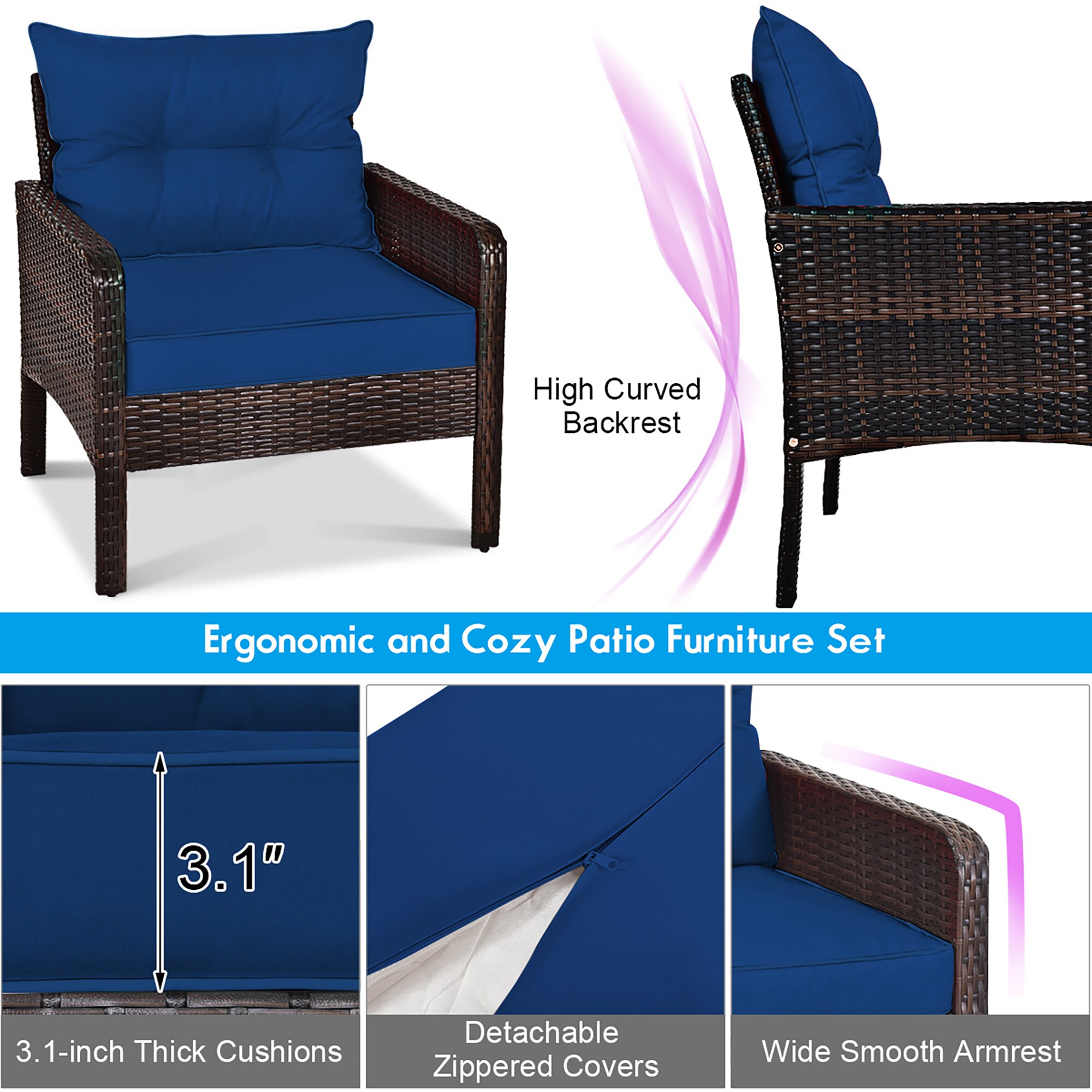 Forclover HYFL-638NY+ Patio-Conversation-Sets - View #3