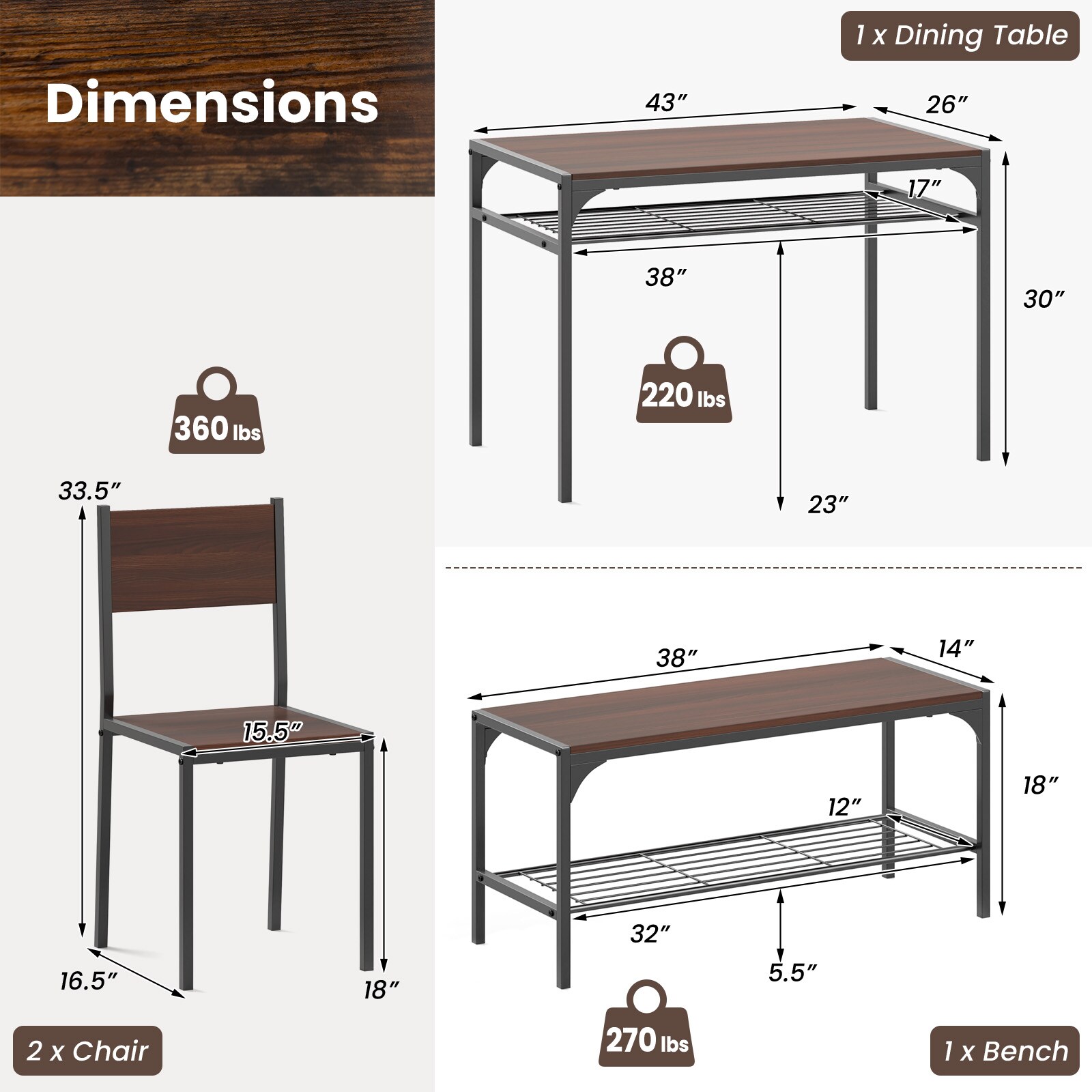 Poinic CWJ57244BN Dining-Sets - View #3