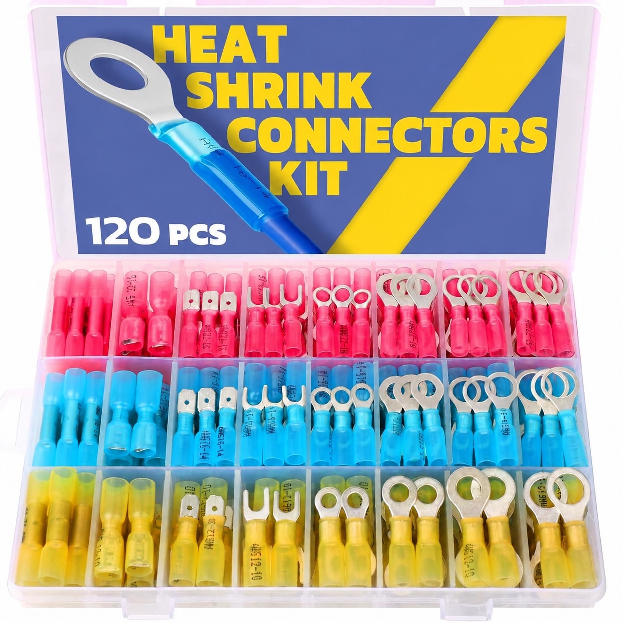 Linder Group Inc Heat Shrink Wire Connectors Kit 120pcs Marine Grade ...
