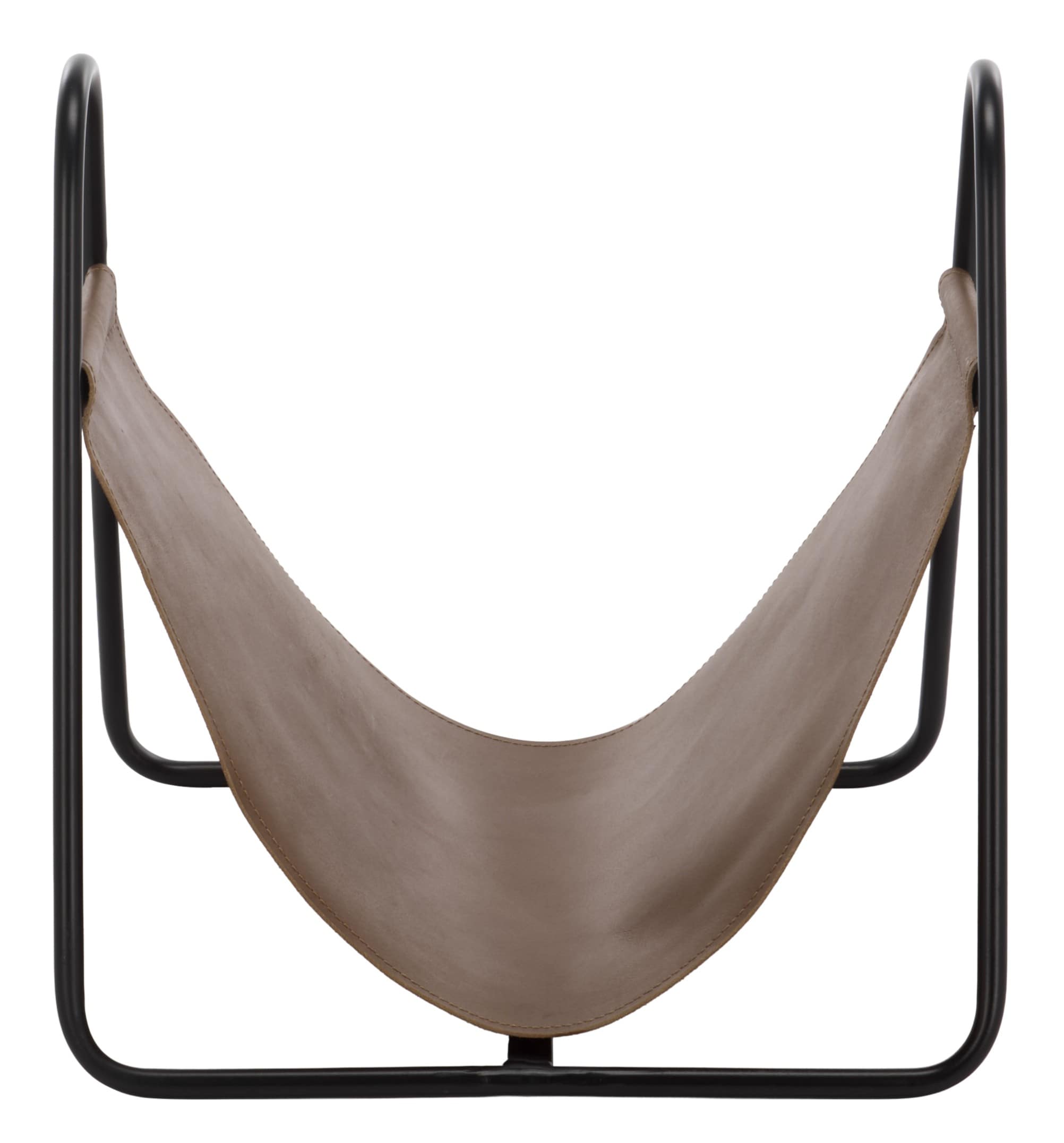 SEI Furniture Spencer Leather Sling Iron Fireplace Log Holder Firewood ...
