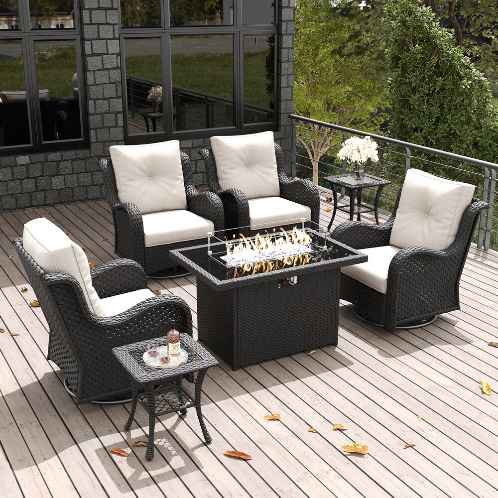 LayinSun FP6003A-HEBEIGE-7P Patio-Conversation-Sets - View #7