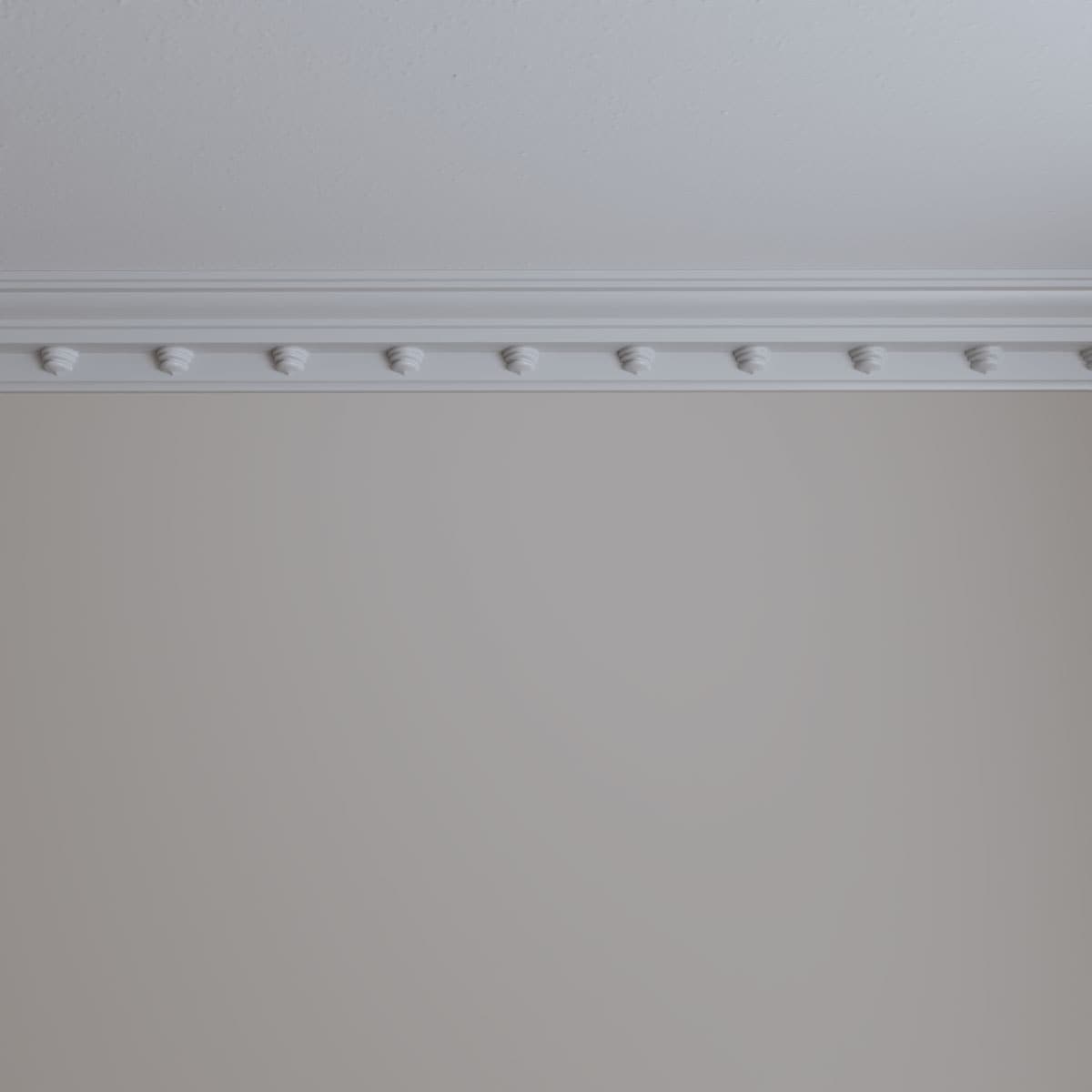 Primed White Polyurethane Nouveau Crown Moulding 94.5"