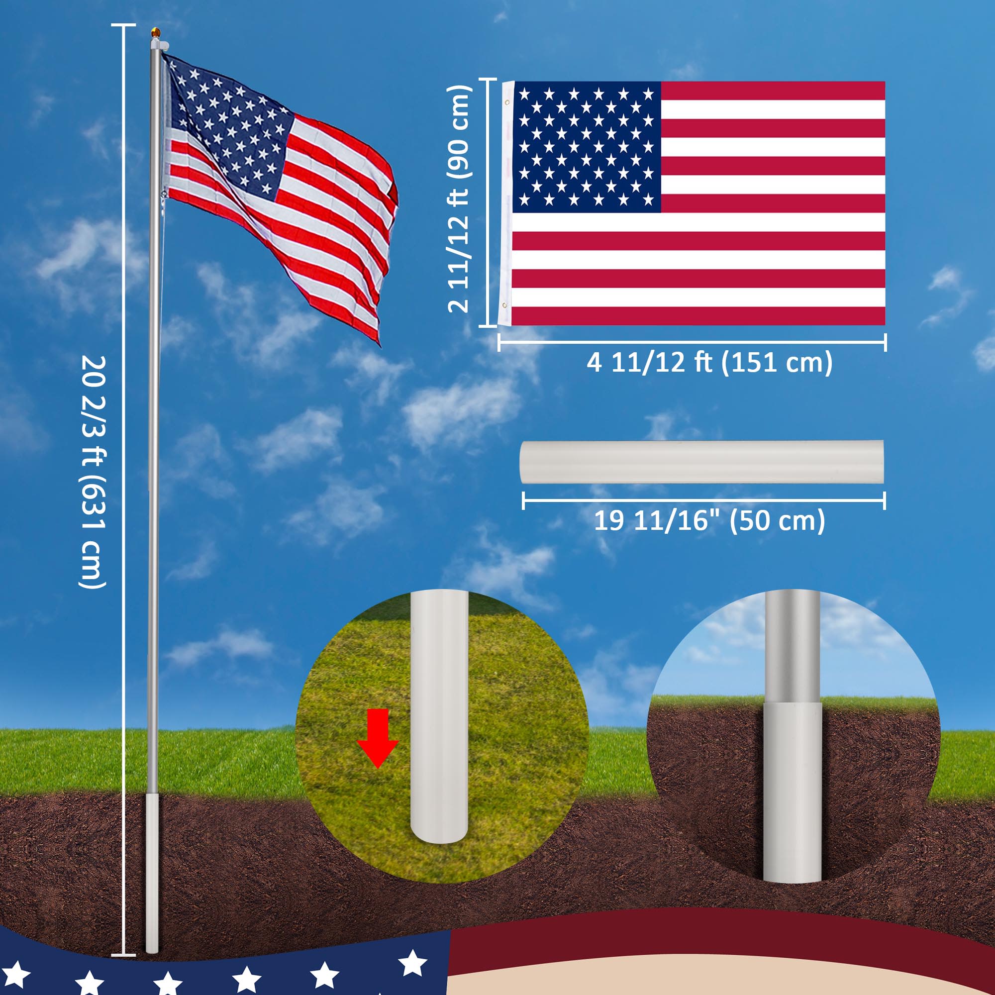 Yescom 22FLP004-20S-F1-LO Flag-Poles - View #5
