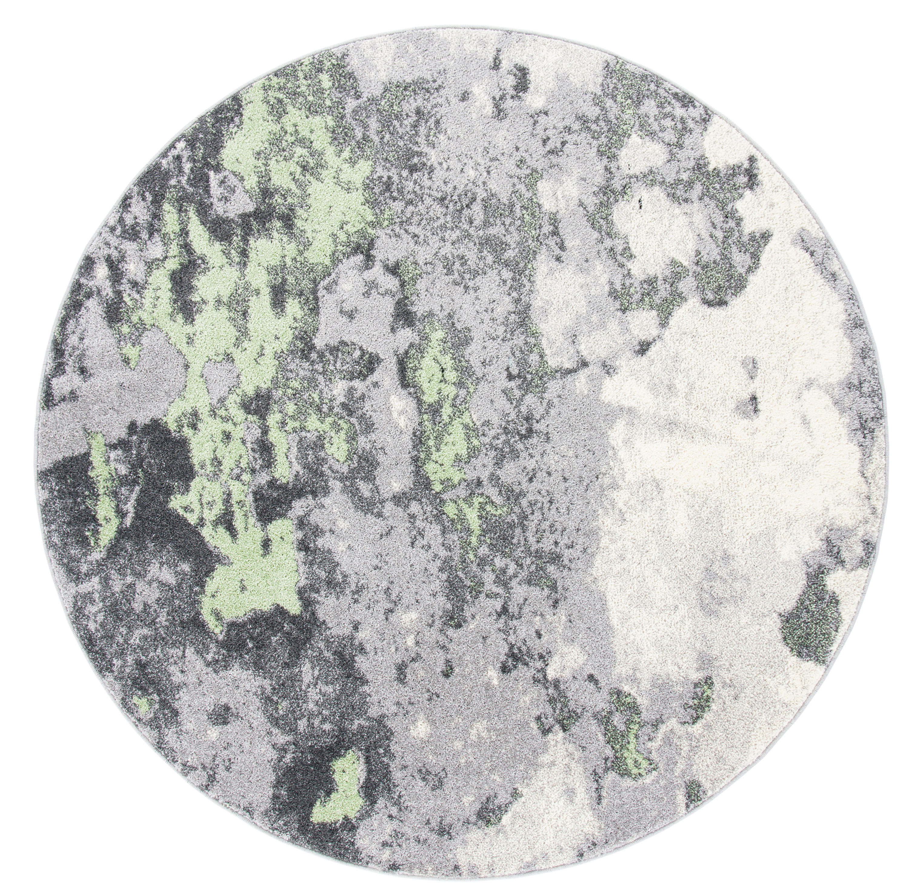 Safavieh ADR134F-8R Adirondack Alona 8 x 8 (ft) Loomed Polypropylene Green/Gray Round Indoor Abstract Bohemian/Eclectic Area rug