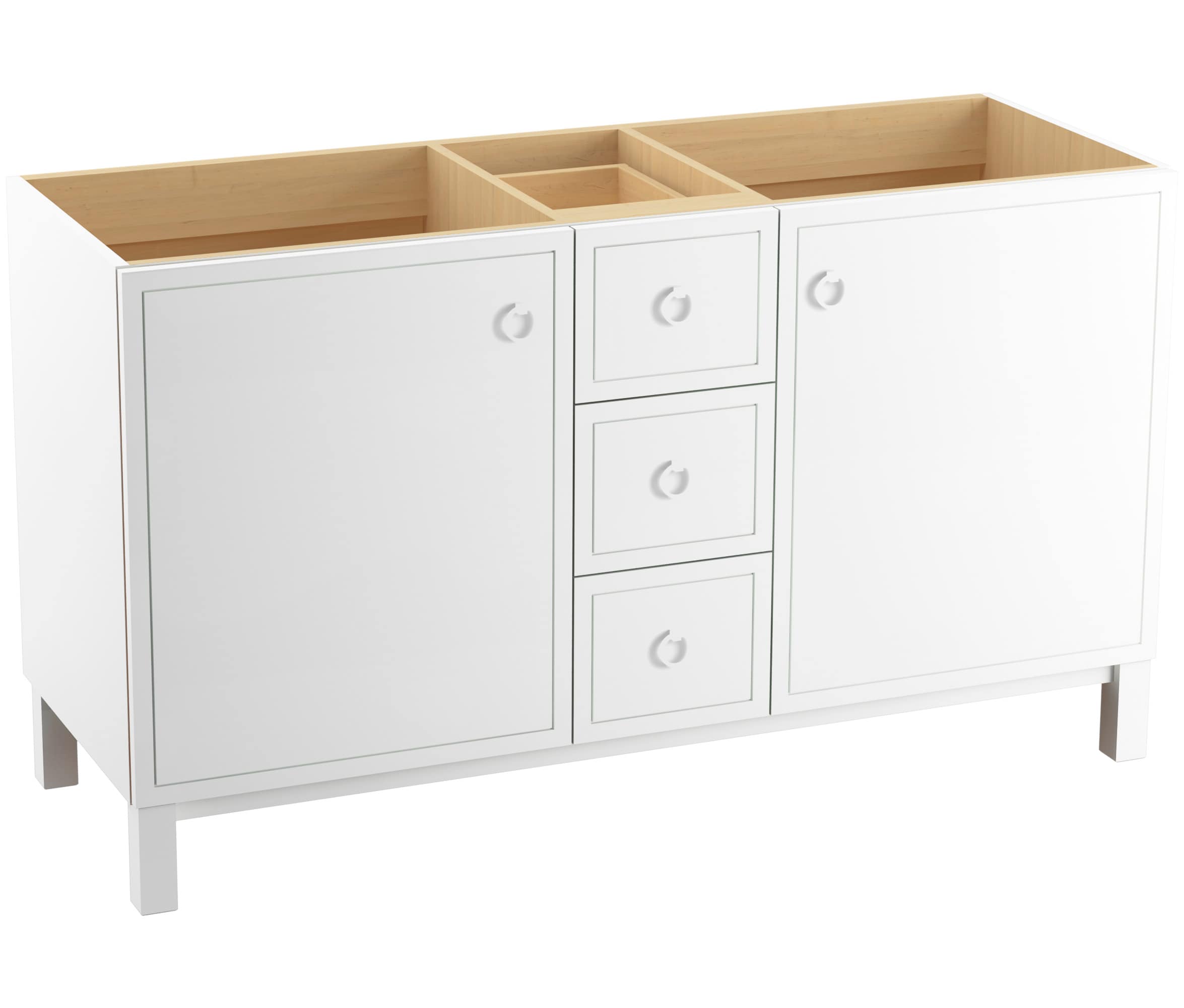 KOHLER Poplin 60 in. W x 22 in. D x 35 in. H Bathroom Vanity Cabinet without Top in Linen White