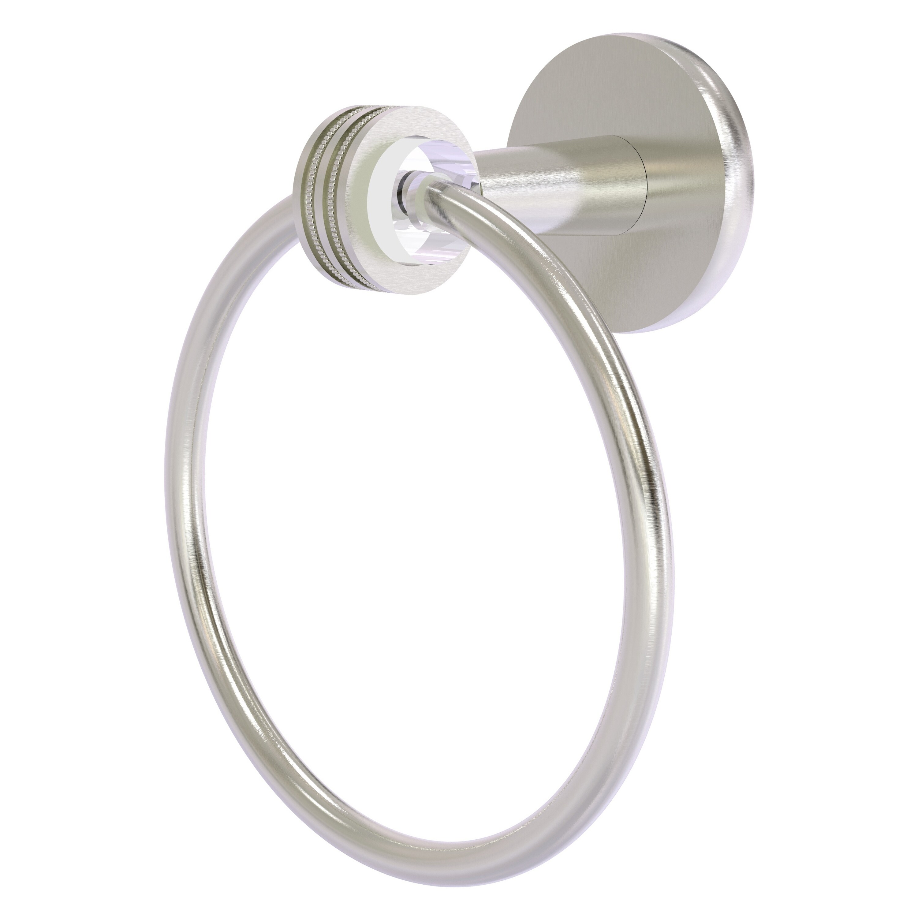 Allied Brass CV-16D-SN Clearview Satin Nickel Wall mount Single Towel Ring