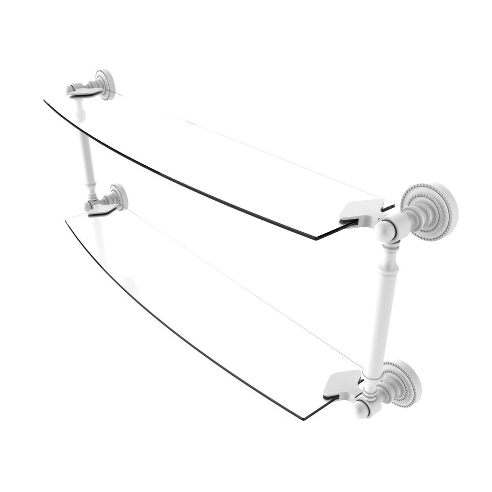 Allied Brass DT-34/24-WHM Dottingham Matte White 2 -Tier Wall mount Bathroom Shelf ( 24-in x 7-in x 5-in )