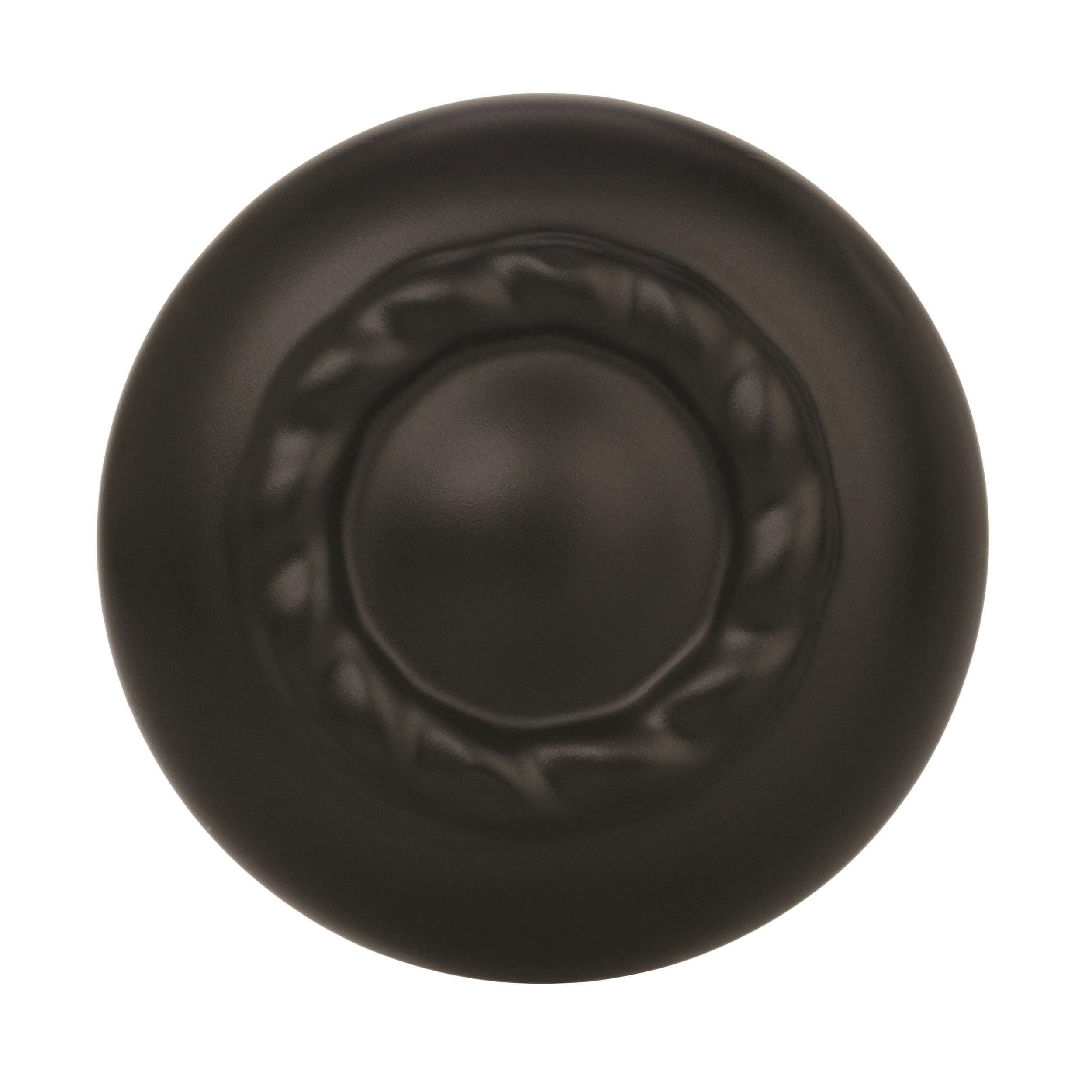 Matte Black Round Zinc Cabinet Knob with Mounting Hardware