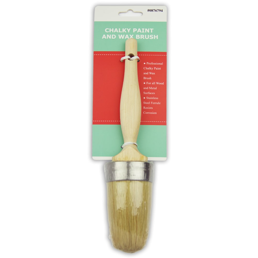 Chalky Paint and Wax 1-1/8-in Reusable Natural Bristle- Polyester Blend  Oval Paint Brush (Chalk and Wax Brush) in the Paint Brushes department at