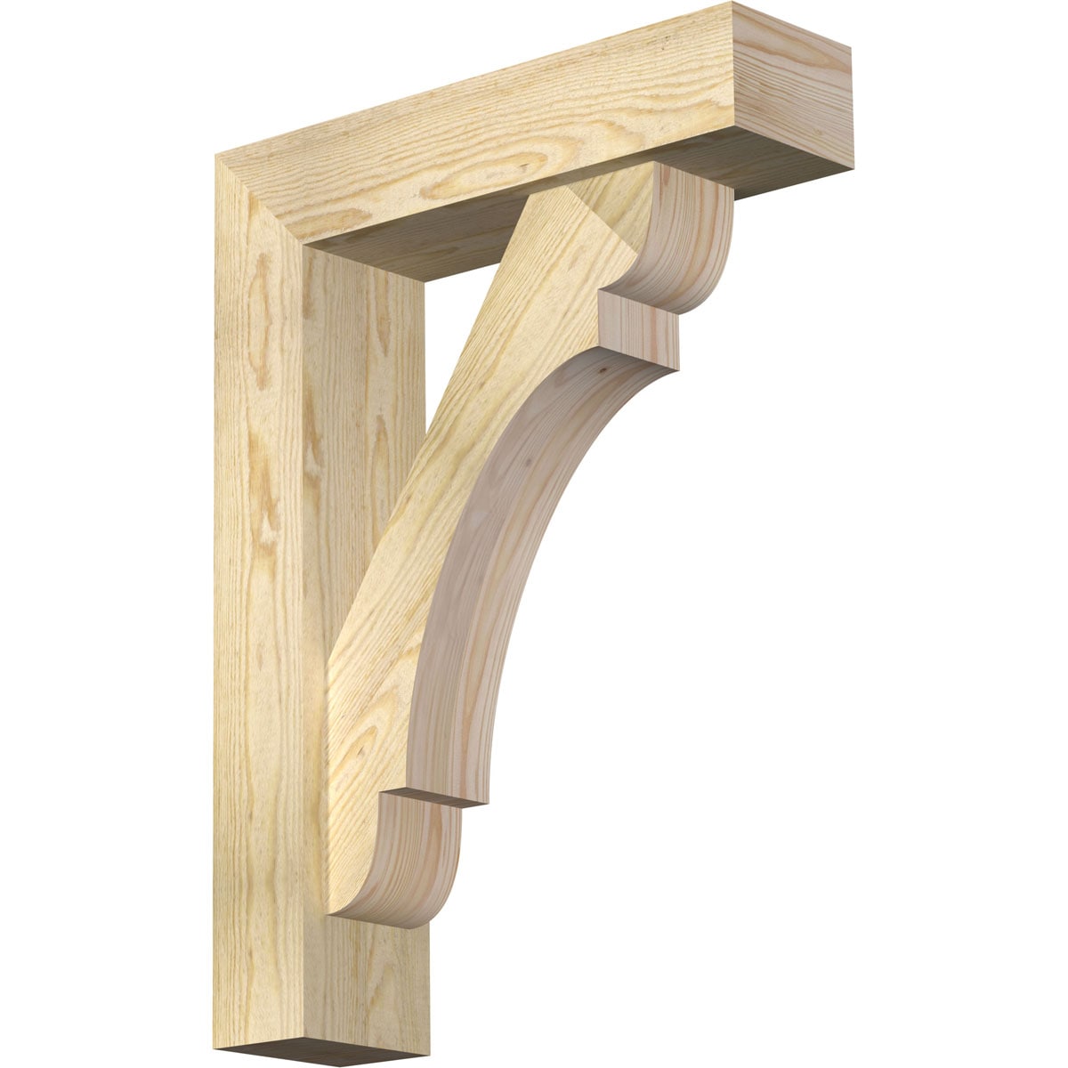 Ekena Millwork 1463643 Olympic block rough sawnbracket with offset brace 6-in x 22-in x 30-in Douglas fir Brown Wood Standard bracket