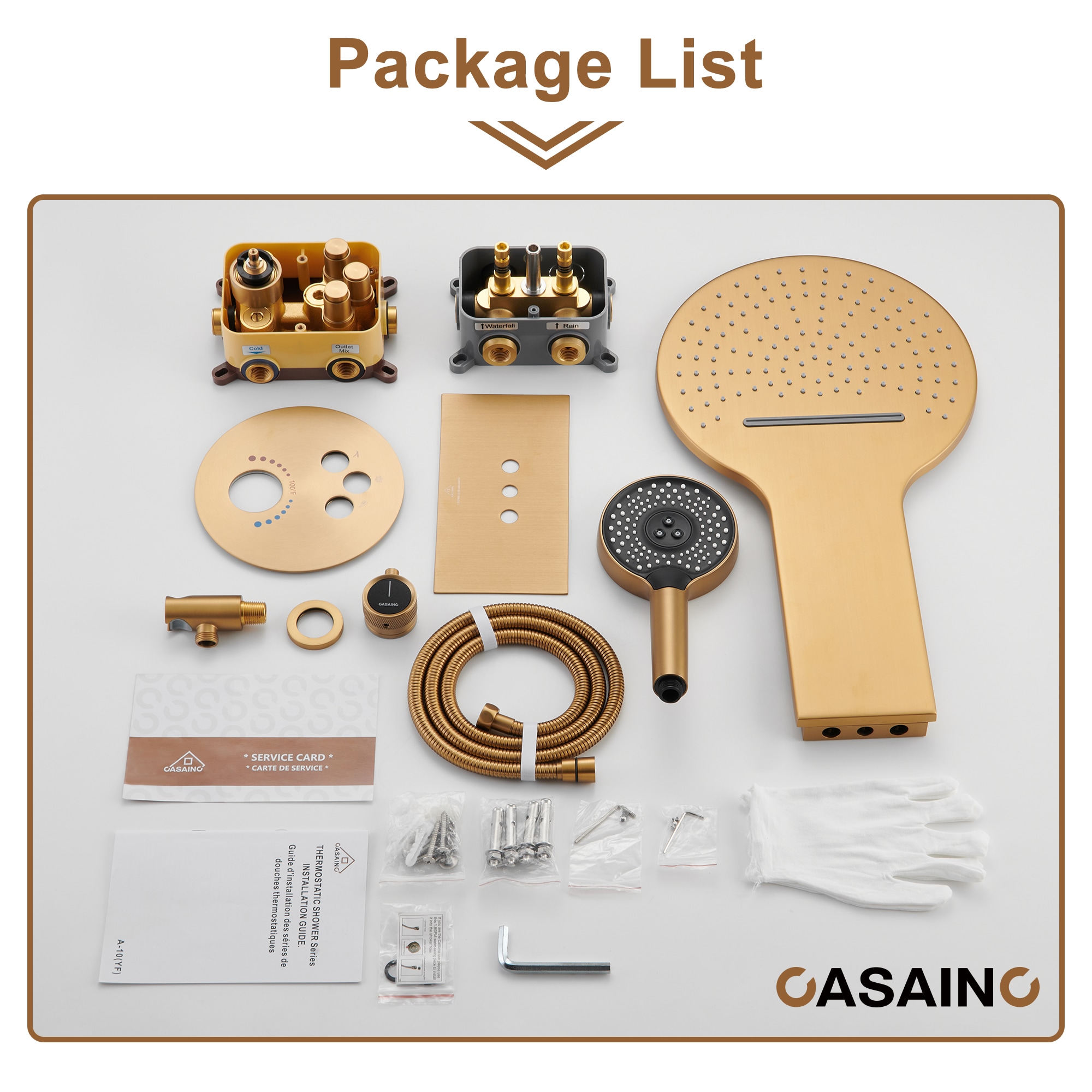 CASAINC CS6220-22BG Showerhead-Bar-Panels - View #10