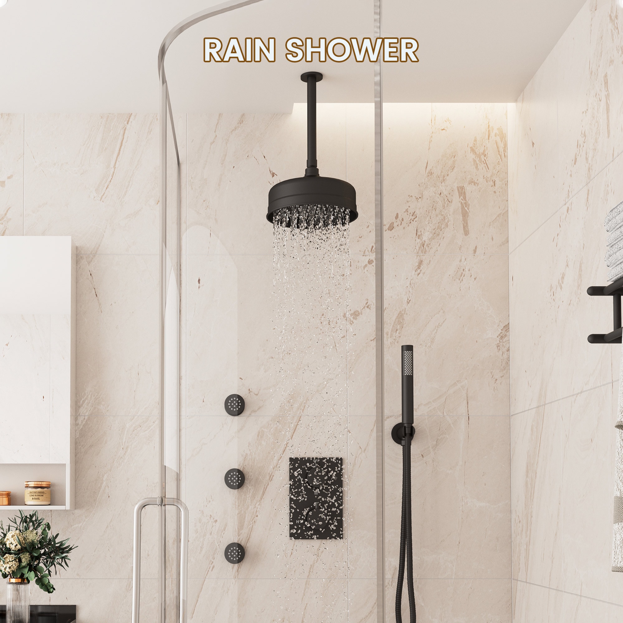 CASAINC CA-A4346-MB Showerhead-Bar-Panels - View #4