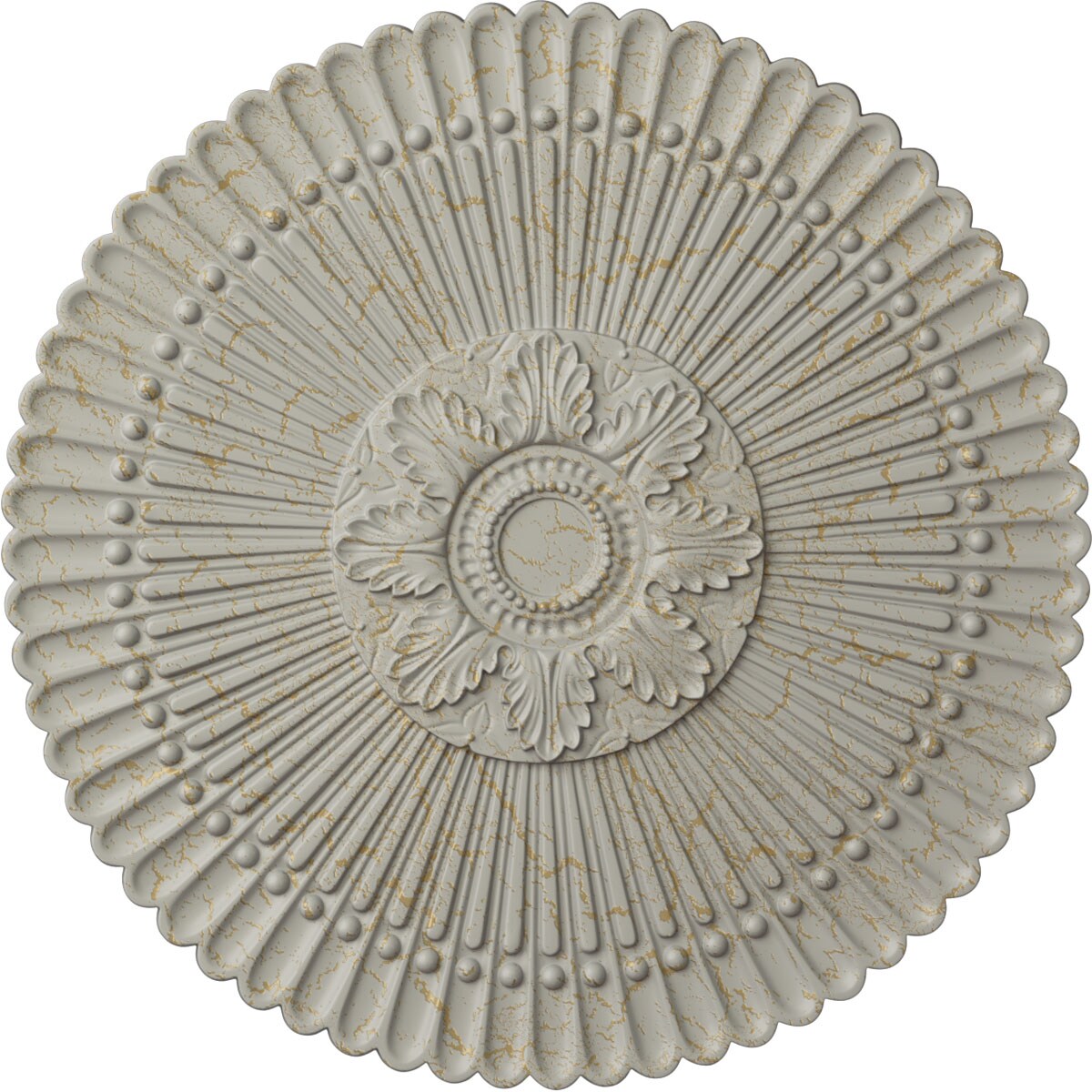 Ekena Millwork CM30NEPCC Nexus 30-in W x 30-in L Painted Pot Of Cream Crackle Polyurethane Whole Ceiling Medallion