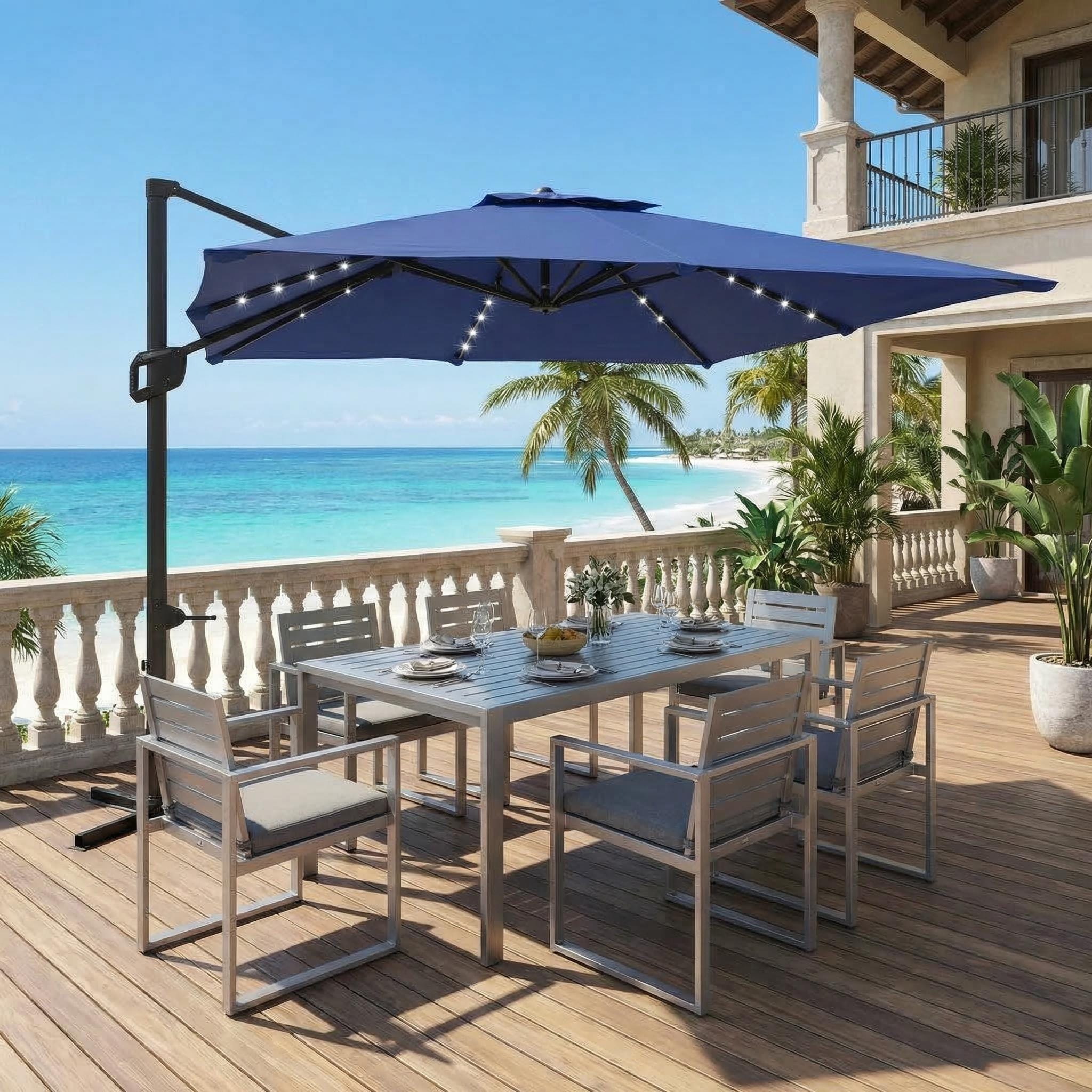10 ft rectangular patio umbrella Sofucor 6.5 x 10 ft Rectangular Patio Umbrella with Crank,Tilt,UV-Resistant Canopy for Pool,Backyard & Patio
