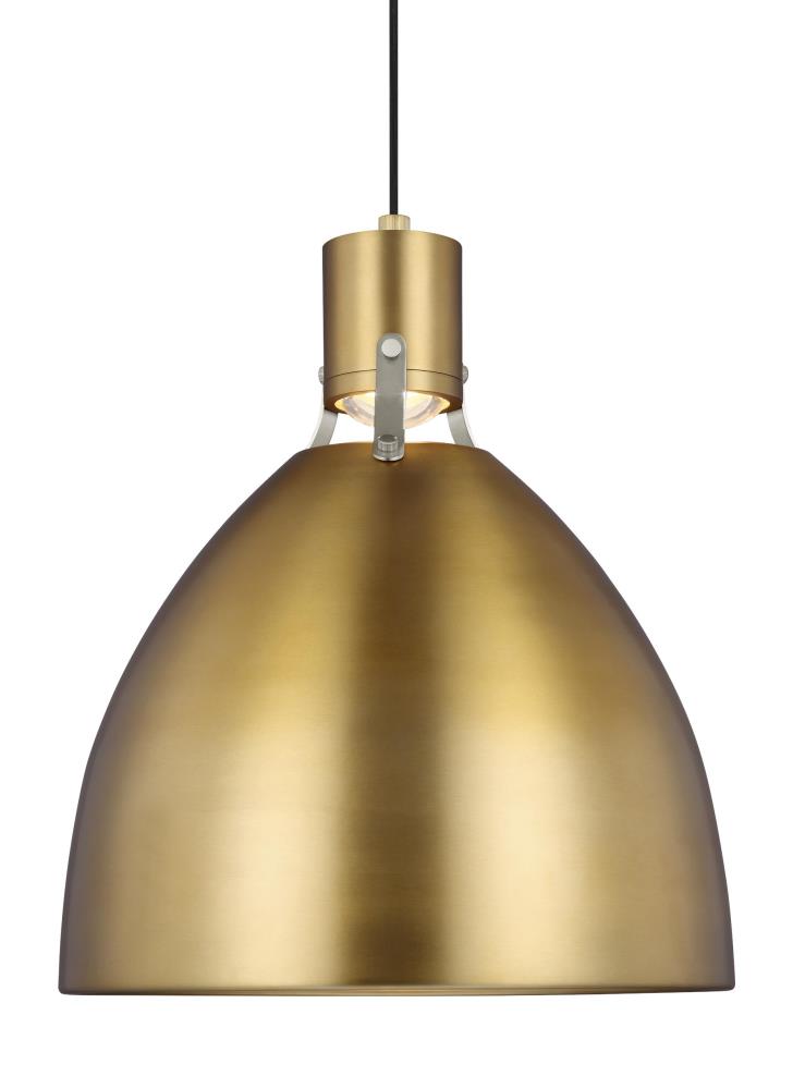 Brynne 19.75" Burnished Brass Minimalist LED Pendant Light