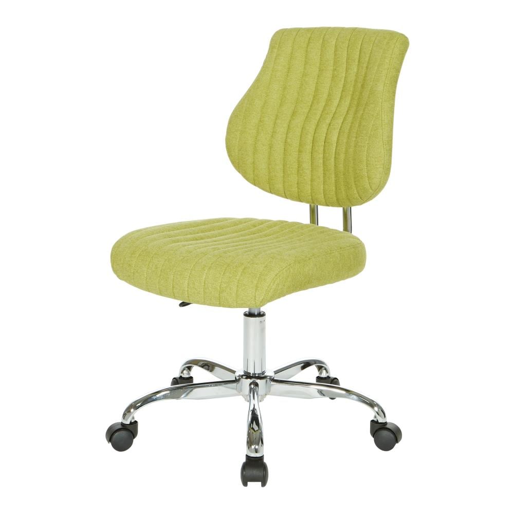 Basil Green Fabric Ergonomic Swivel Office Chair with Chrome Base