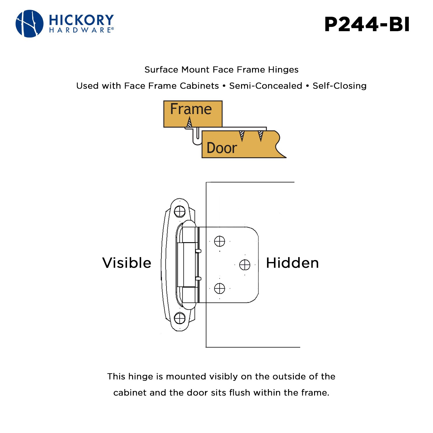 Hickory Hardware P244-BI-25B Cabinet-Hinges - View #6
