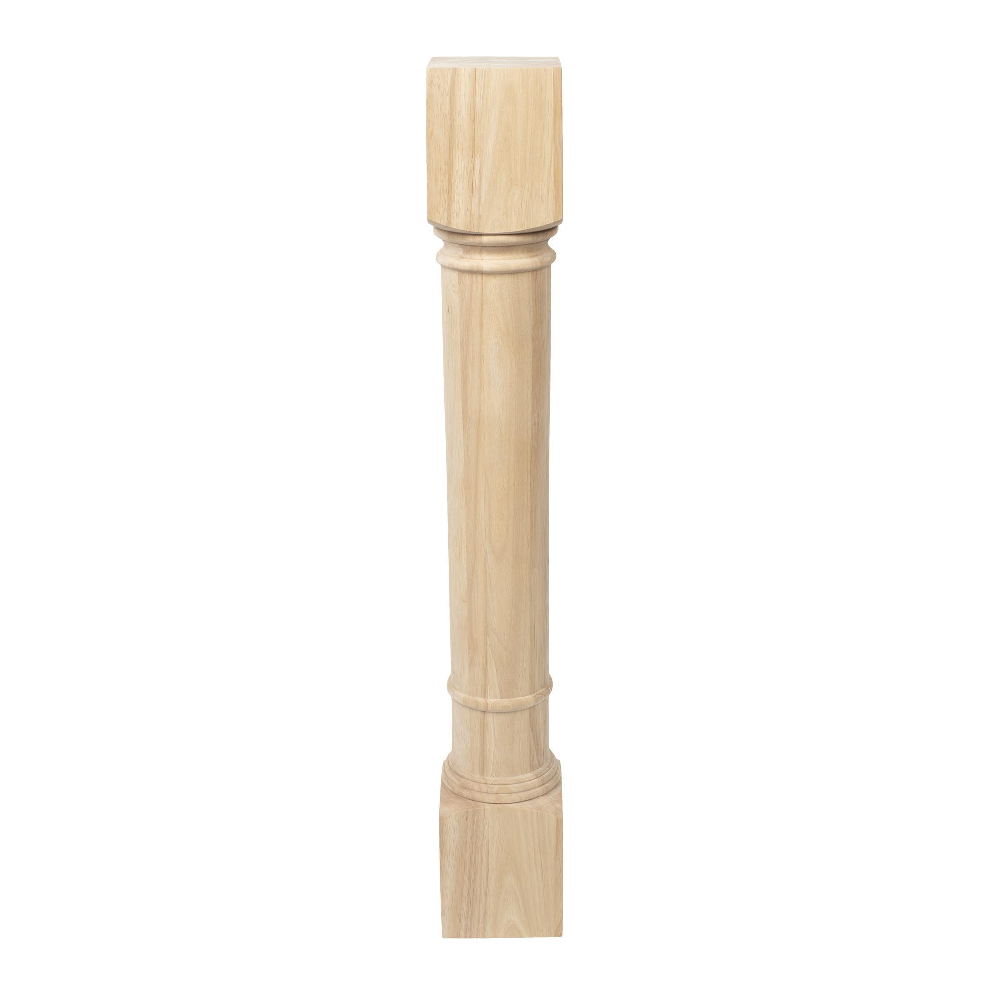 Unfinished Solid Rubberwood Traditional Kitchen Island Legs, Set of 4