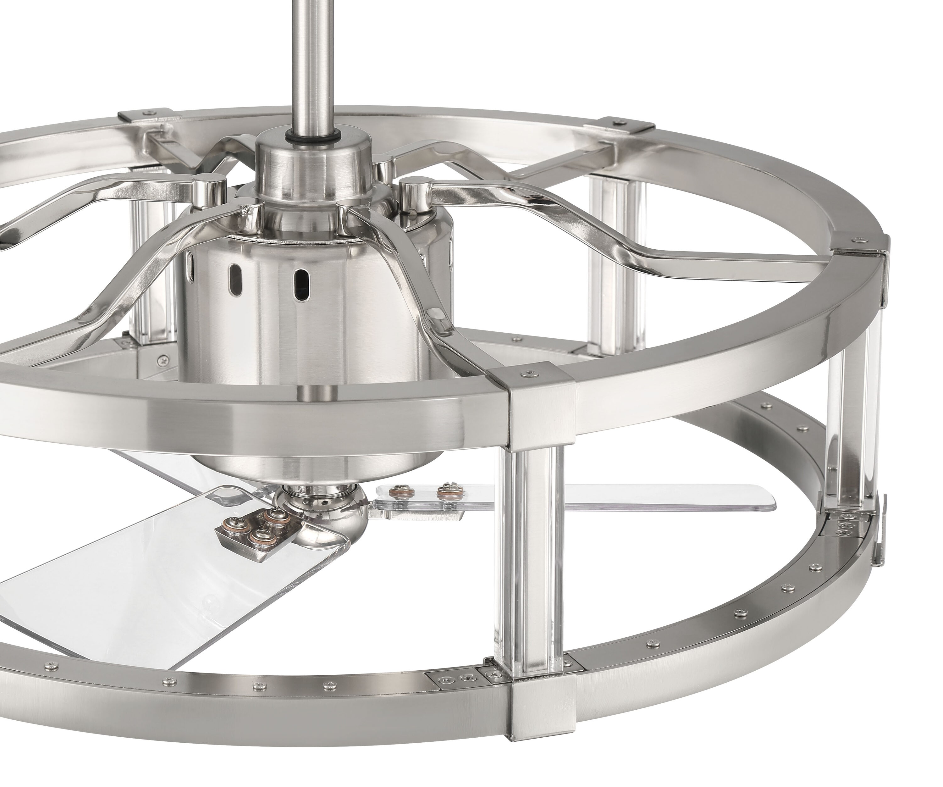 Brushed Polished Nickel 18" Ceiling Fan with LED Lights and Remote