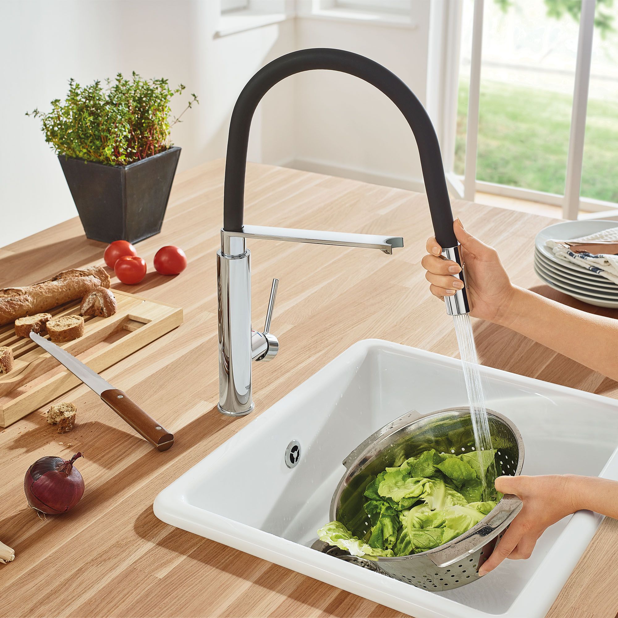 Concetto Chrome Single Handle Pre-rinse Kitchen Faucet in the Faucets department at