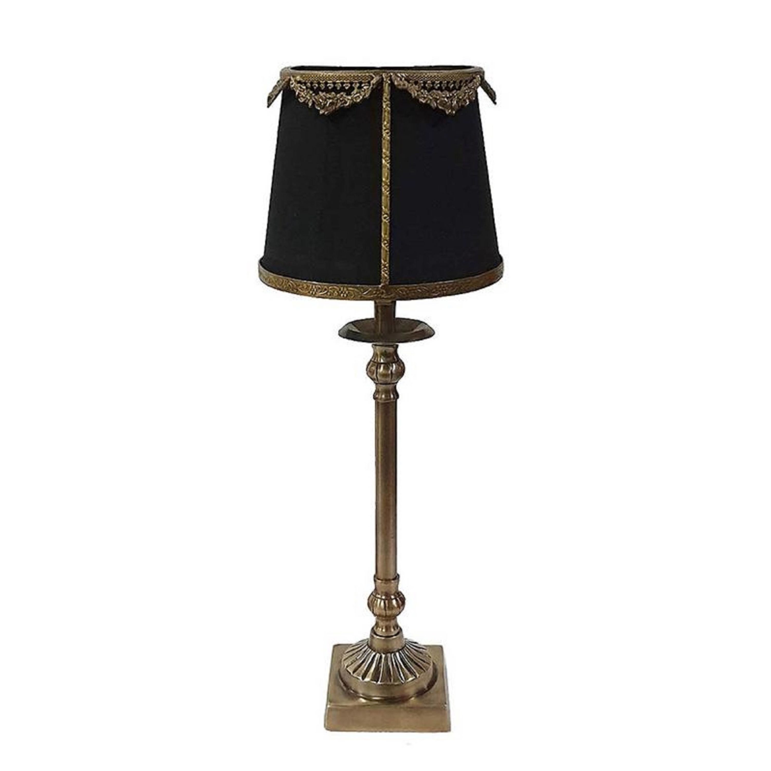 A&B Home 45043 A and B Home 18 in H Drum-Shaped Ornate Bronze and Black Aluminium/Iron Table Lamp for Nightstand, Dresser, Living Room, Bedroom, Kids Room