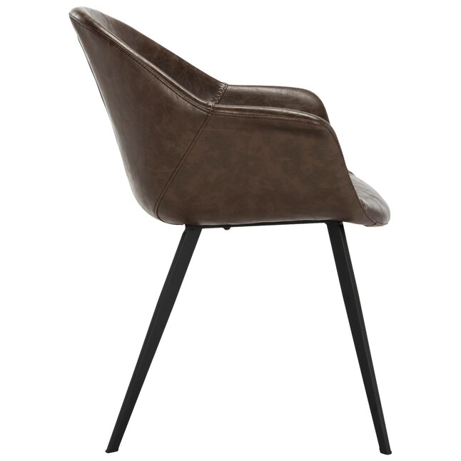 Safavieh Set of 2 Dublin Contemporary Faux Leather Upholstered Arm Chair (Wood Frame) Safavieh Set of 2 Dublin Contemporary Faux Leather Upholstered Arm Chair (Wood Frame)