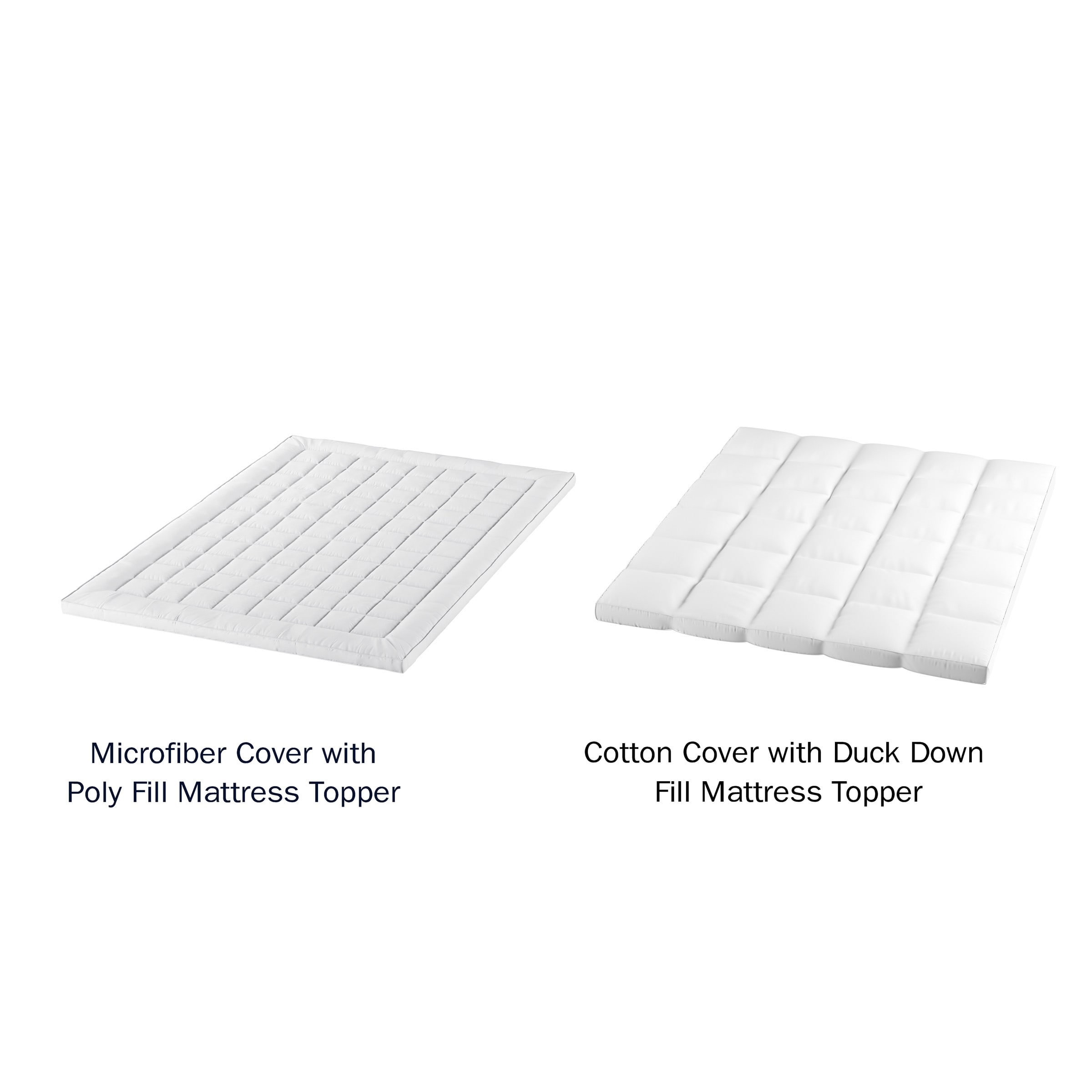 Queen White Down Alternative Mattress Topper with Microfiber Cover