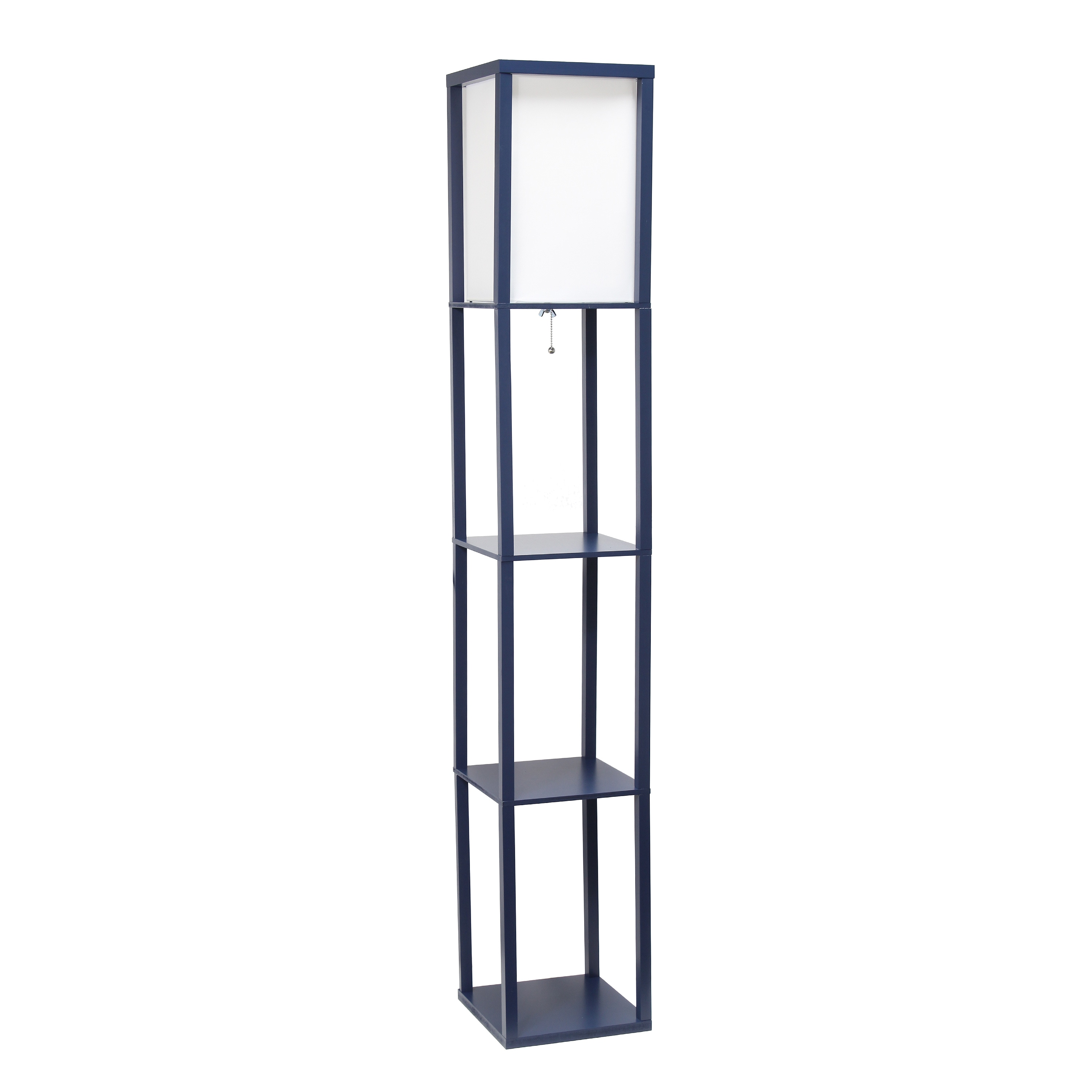 Creekwood Home CWF-3007-NV Classix 62.5-in Navy Blue Standard Floor Lamp with Linen Shade