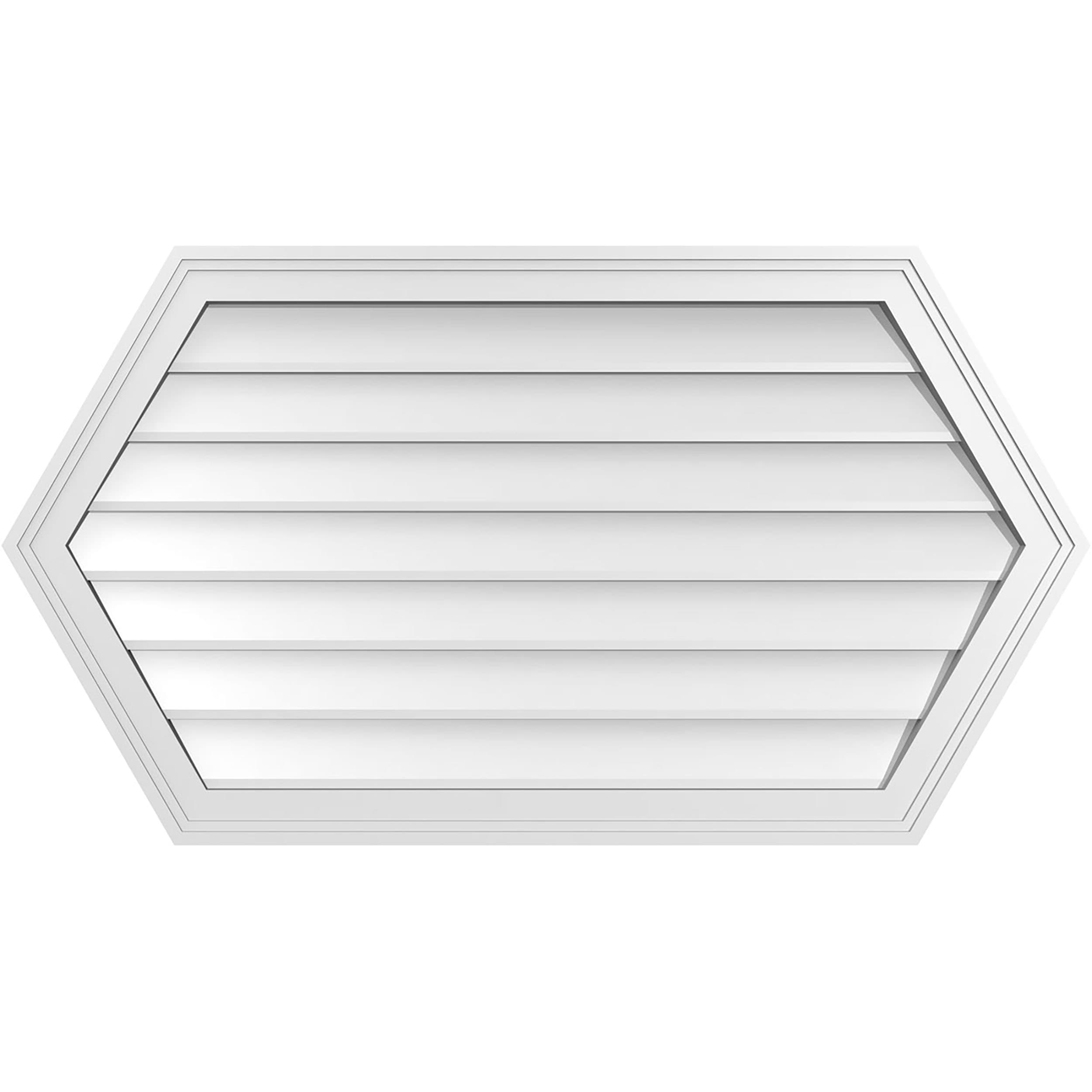 Ekena Millwork GVPHP40X2202SN 40-Inches x 22-Inches Off-white Peaked PVC Gable Louver Vent