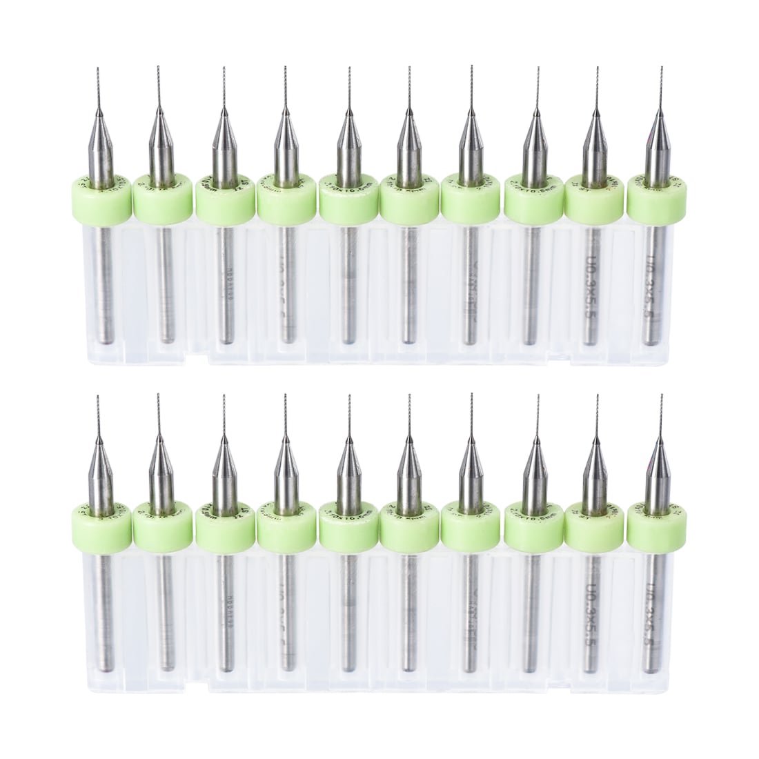 Unique Bargains PCB Drill Bits 0.3mm Tungsten Carbide Rotary Tool Jewelry CNC Engraving Print Circuit Board Micro Drill Bits 1/8 Inch Shank 2 Sets (20pcs) #S26031700UX4182