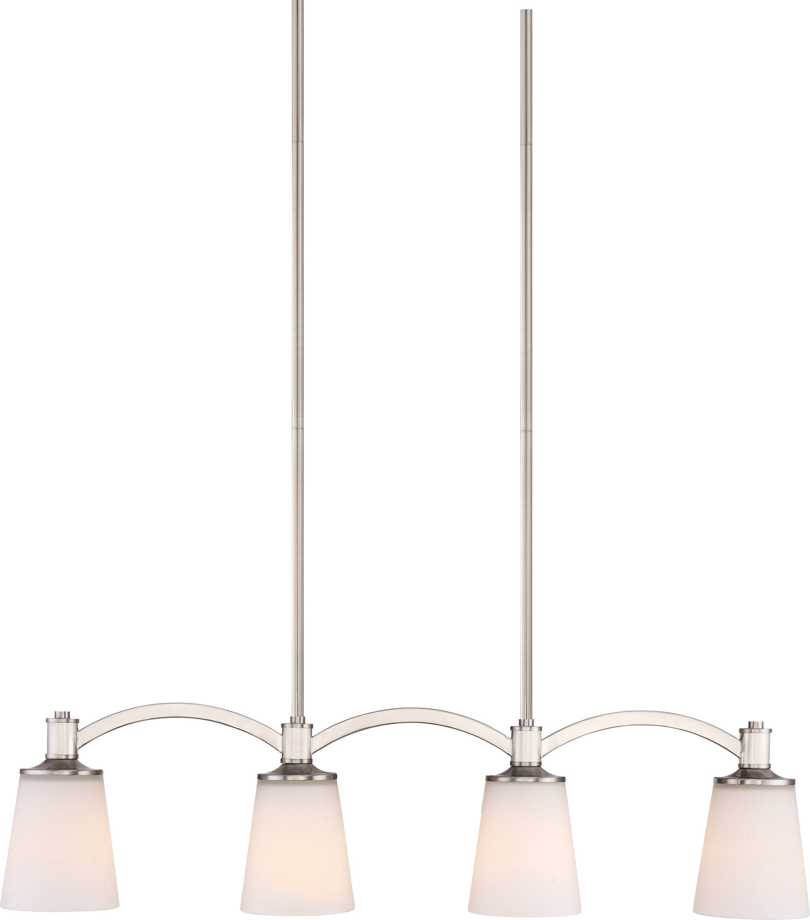 SATCO NUVO Nuvo 4-Light Brushed Nickel Traditional White Glass Linear ...