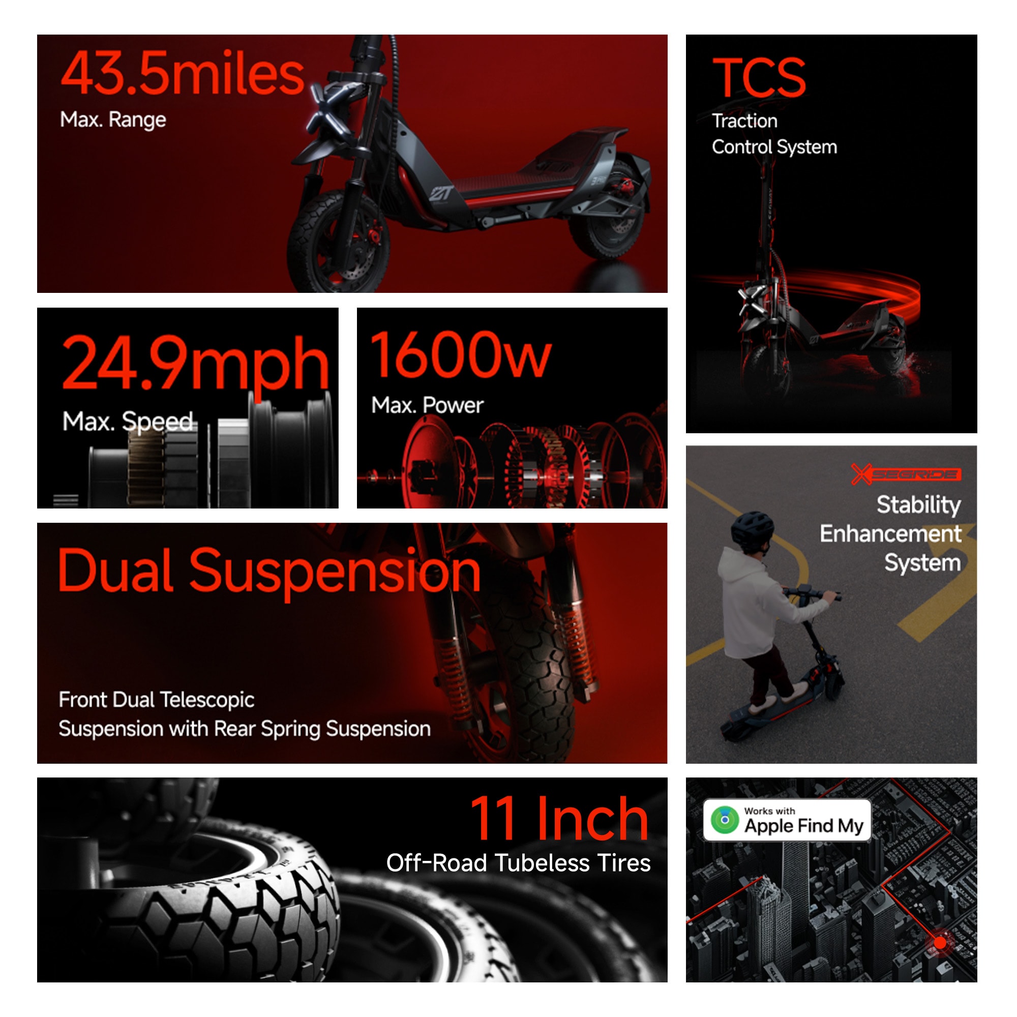 Segway ZT3 Pro Electric Scooter 24.9 mph Max Speed and 43.5 Miles