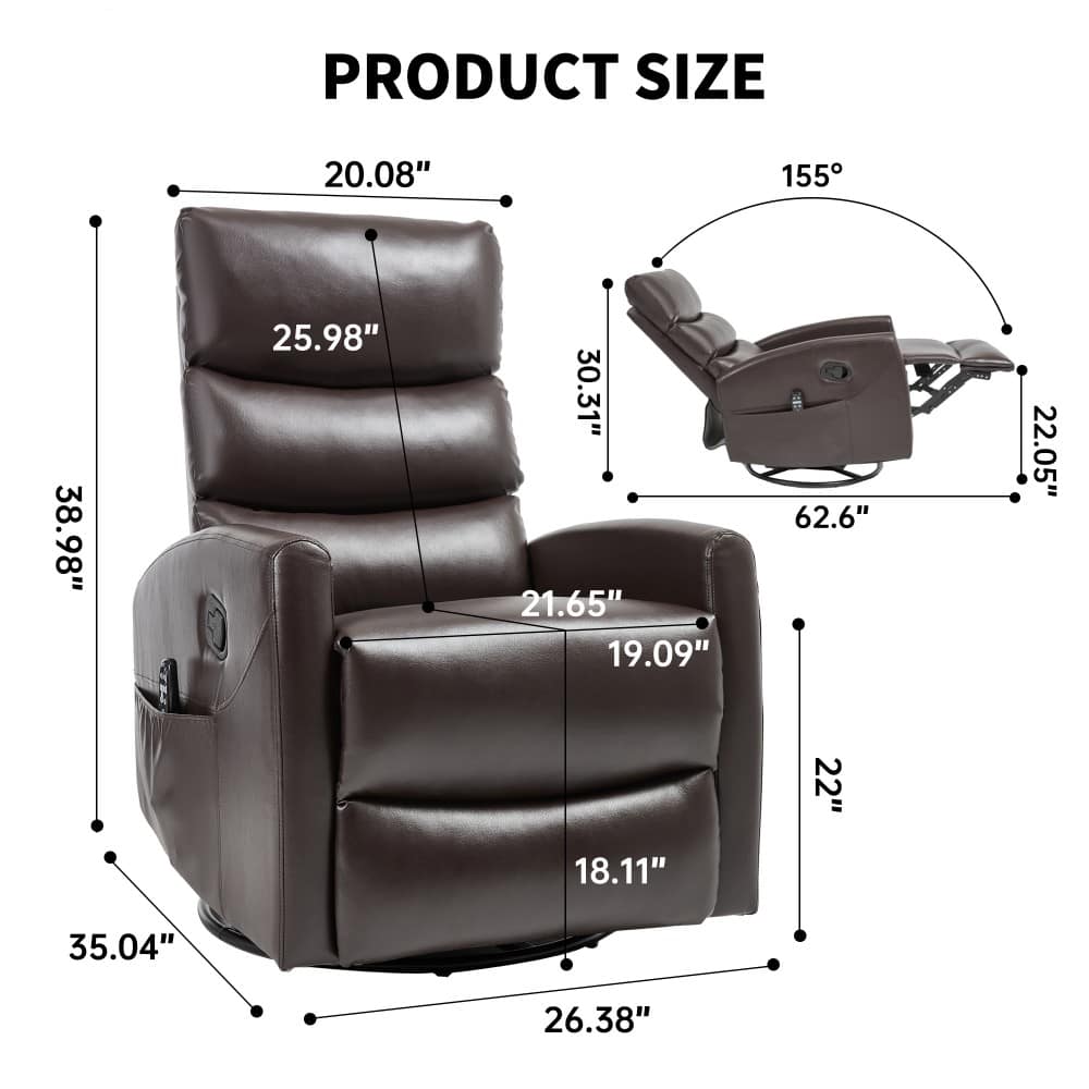Coolbibila KALI-RECLINER-BROWN chairs - View #3