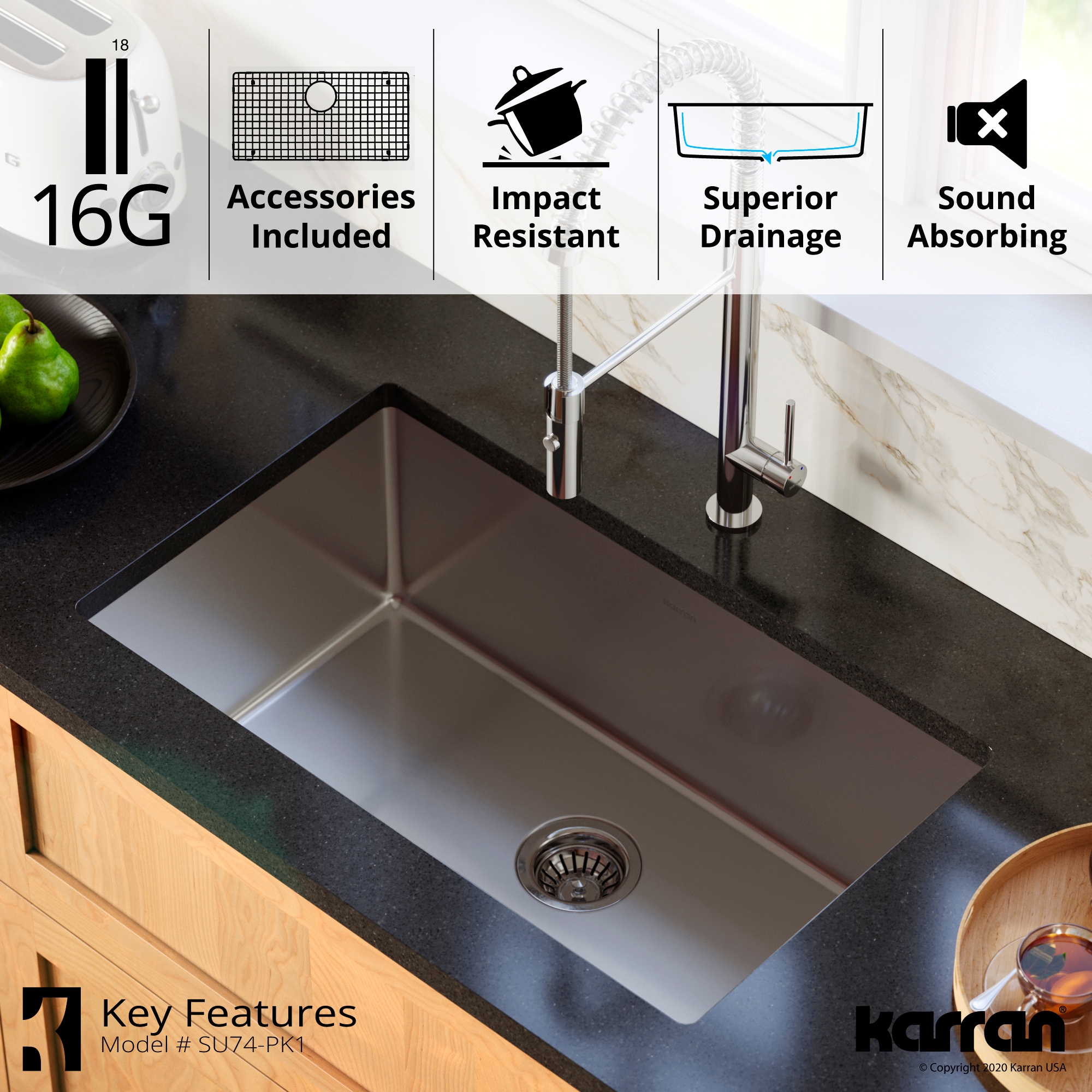 Karran SU74-PK1 Kitchen-Sinks - View #7