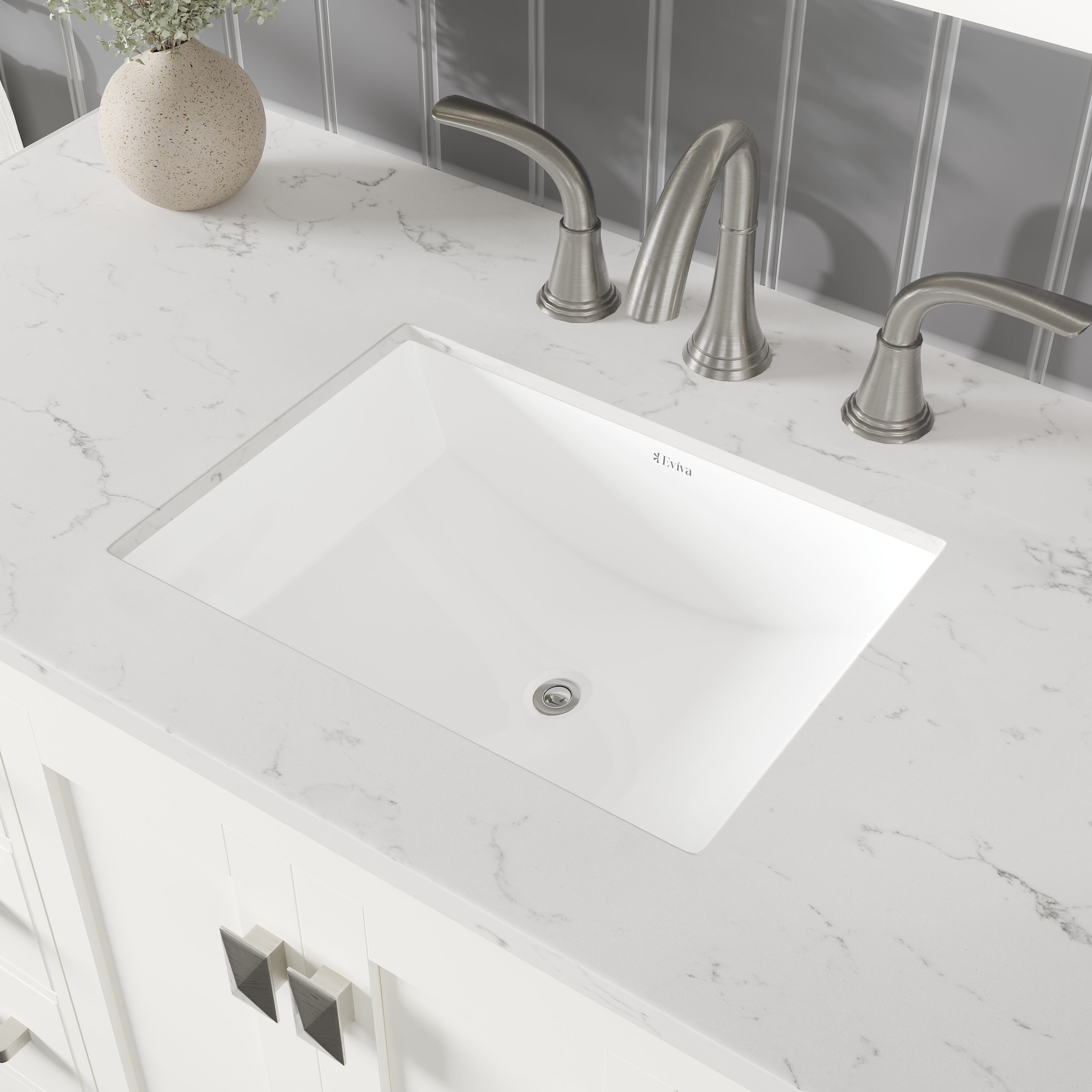 Aberdeen 42" White Marble Single Bathroom Vanity
