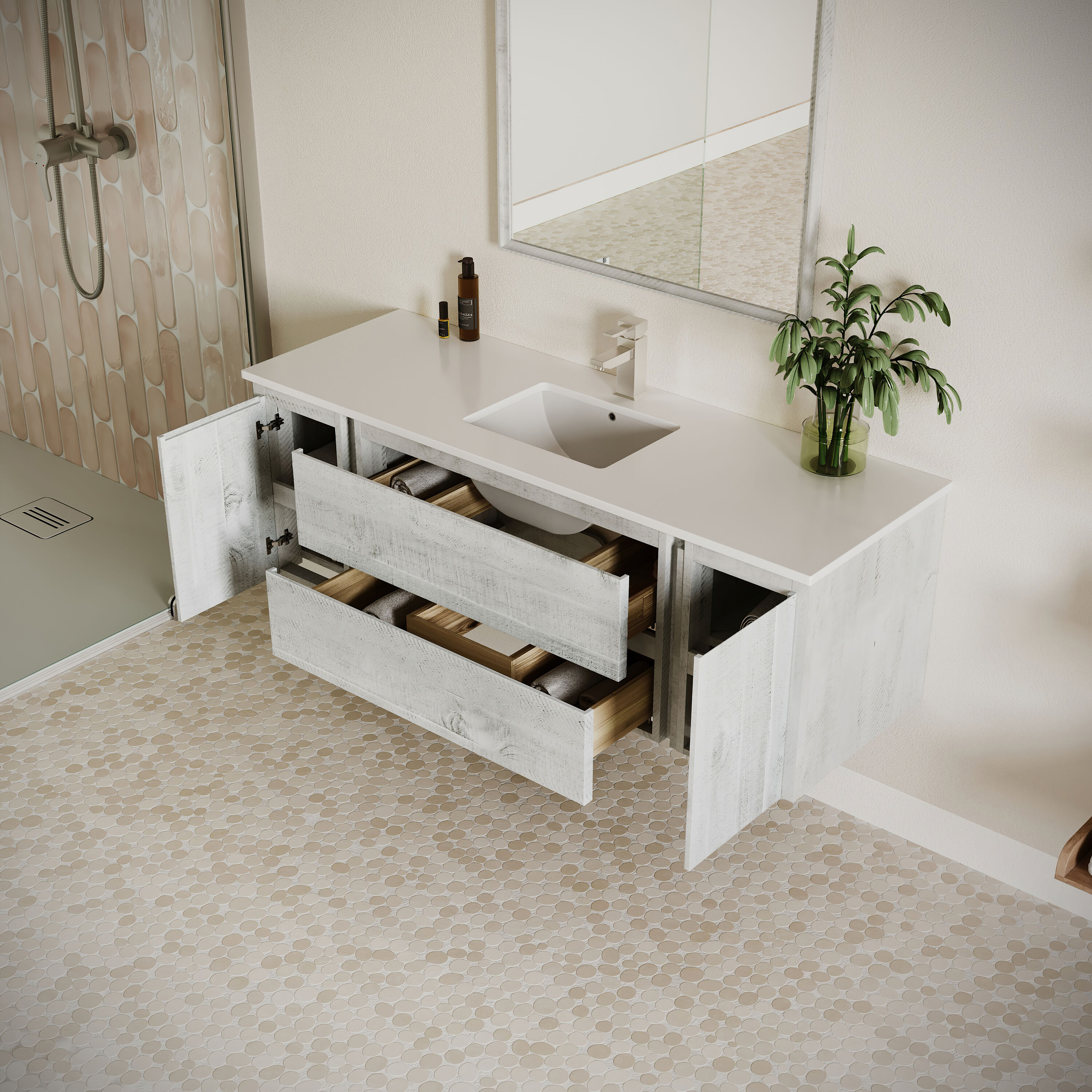 Fresca FVN31-123612RWH Bath-Vanity-Combo - View #3